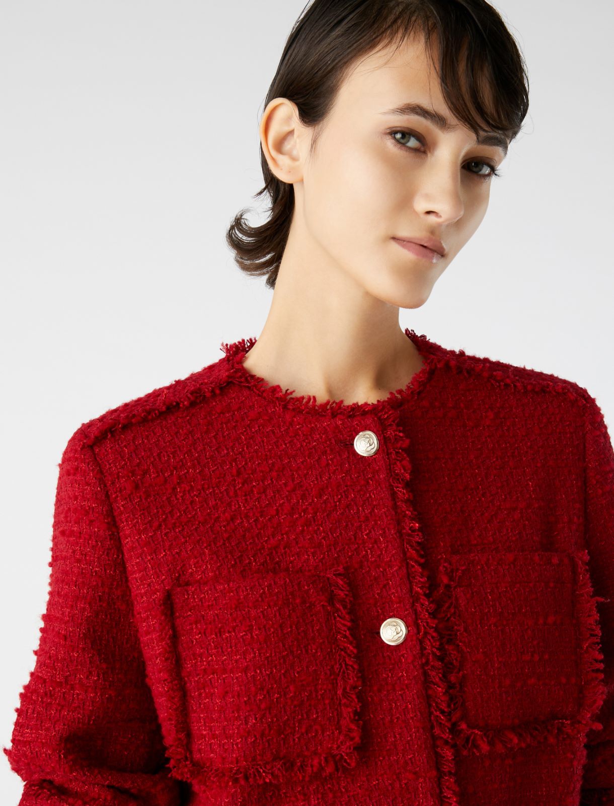 Tweed jacket - Red - Marella - 4
