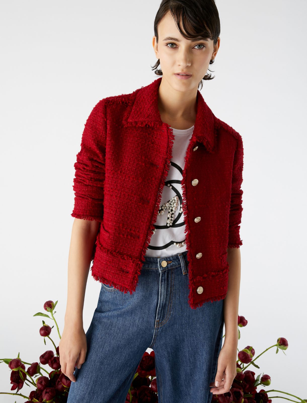 Tweed jacket - Red - Marella - 3