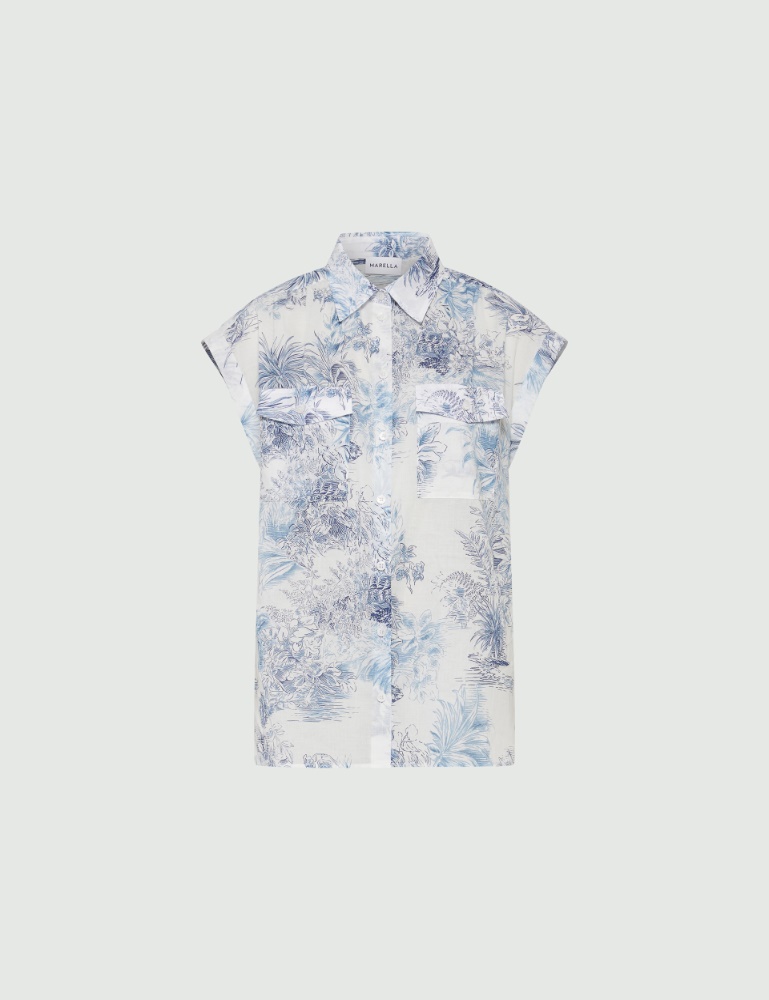 Marella MISTER Silk White Floral Print Shirt 24131110722 Col 001
