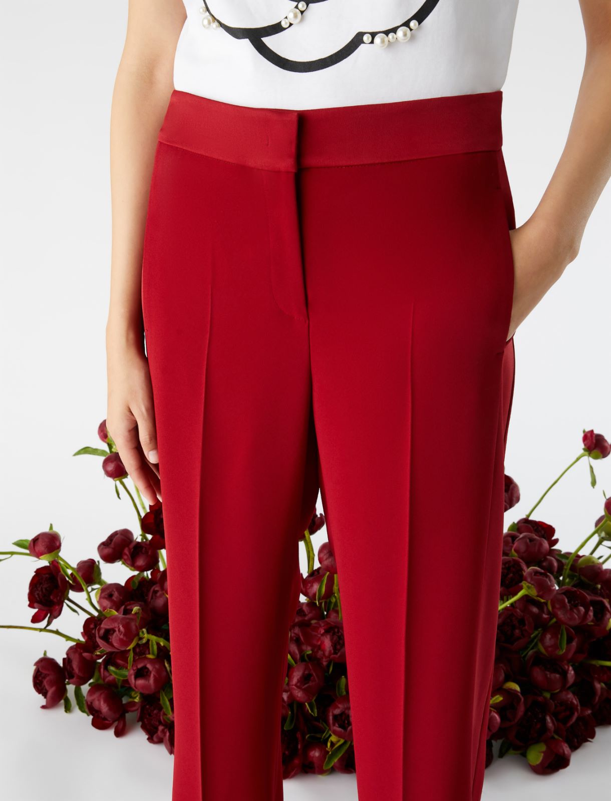 Straight-leg trousers - Red - Marella - 4