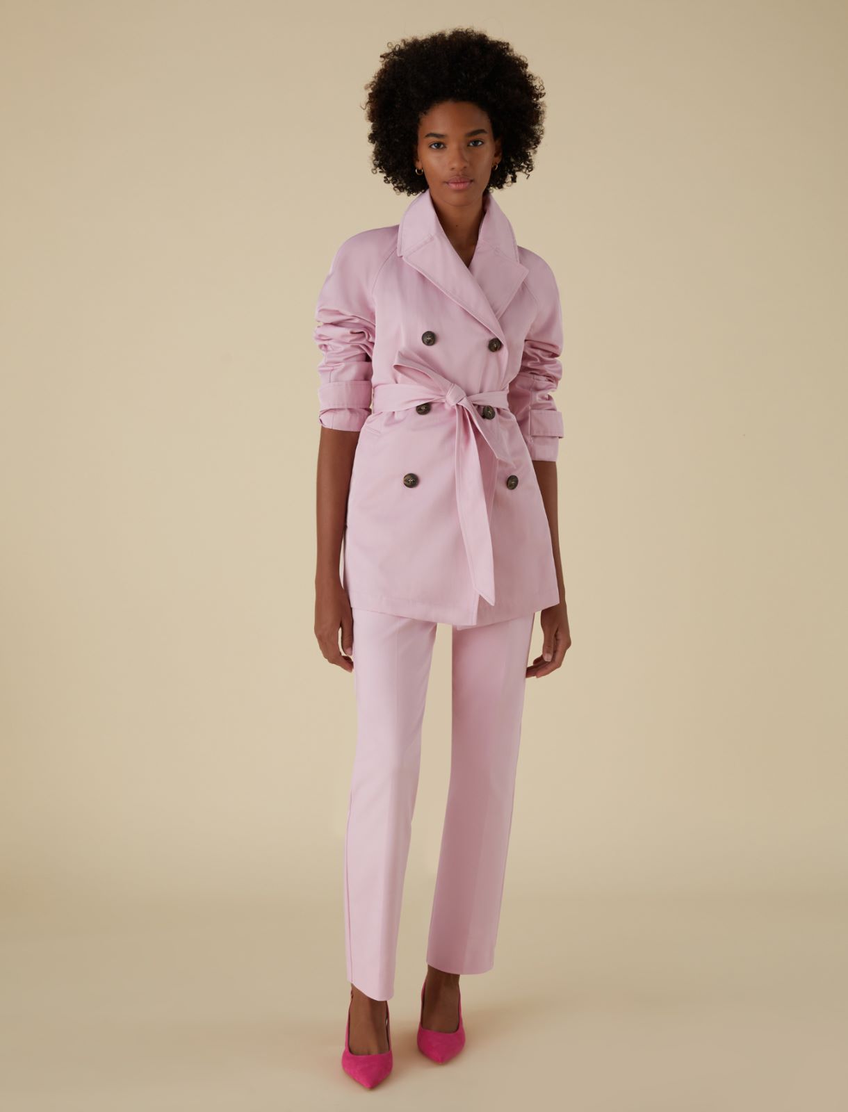 Double-breasted trench coat - Pastel rose - Marella