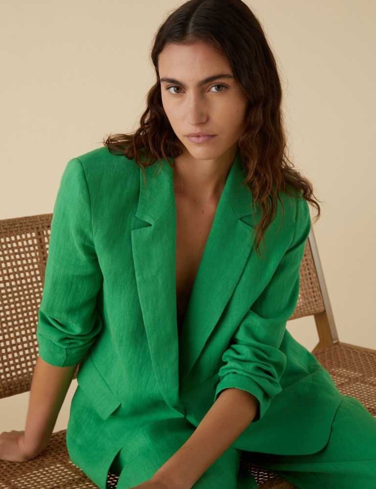 Linen blazer - Emerald - Emme