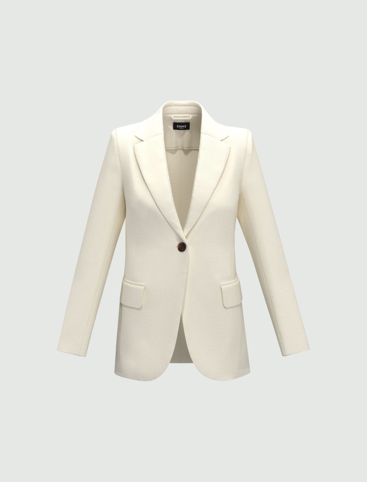 Linen-blend blazer, cream | Marella 