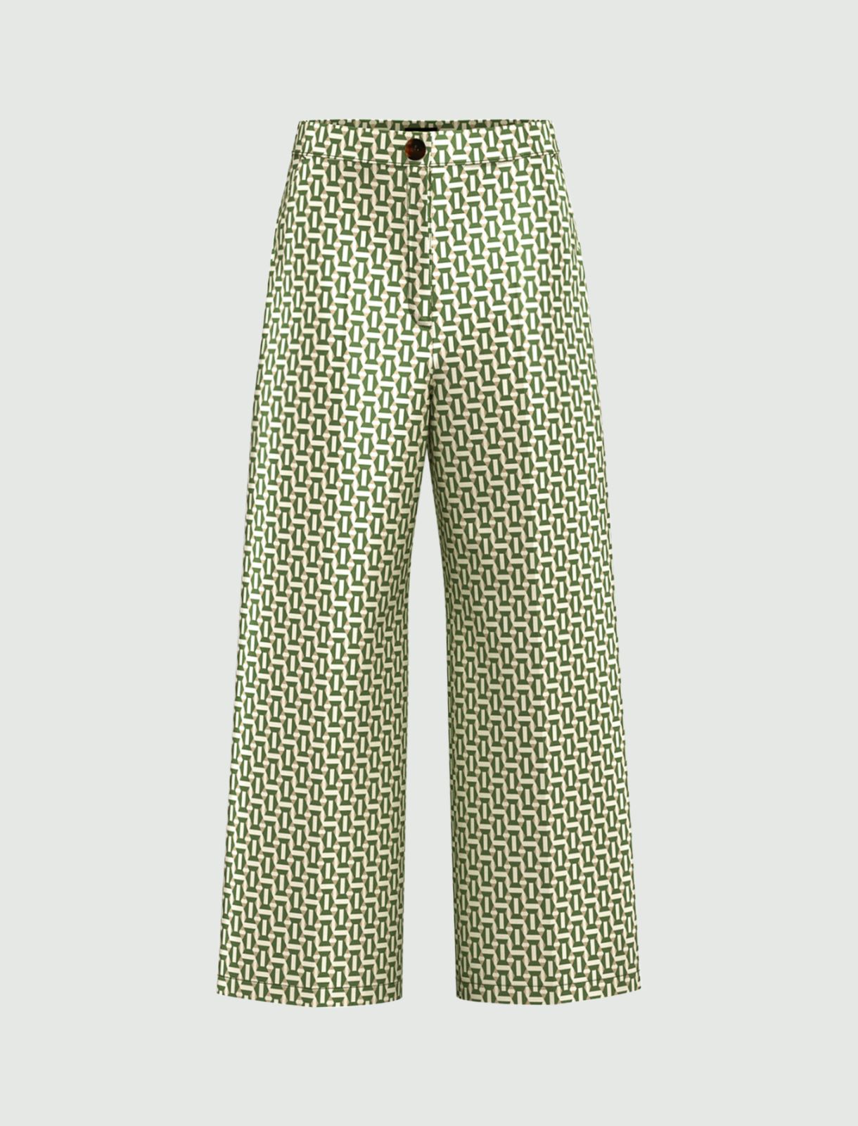 Patterned twill trousers - Green - Marella - 4