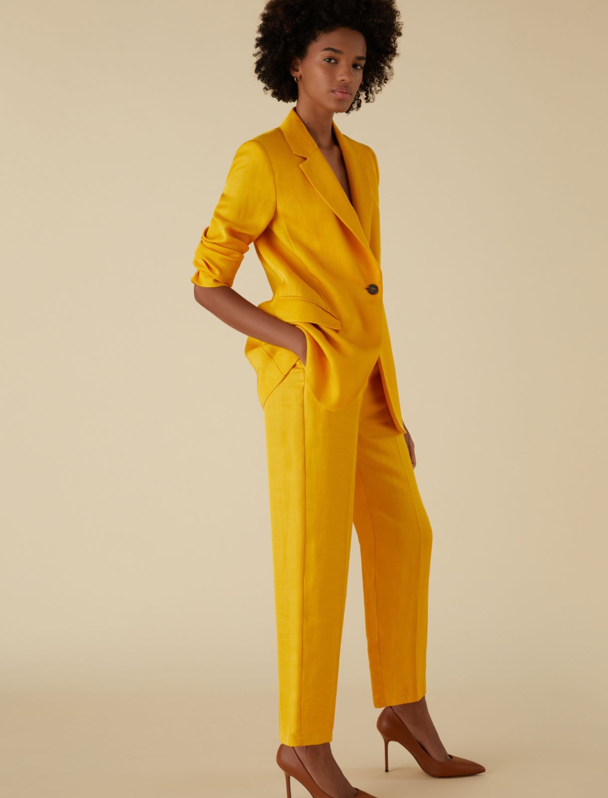 Linen-blend trousers - Sunflower - Marella - 3