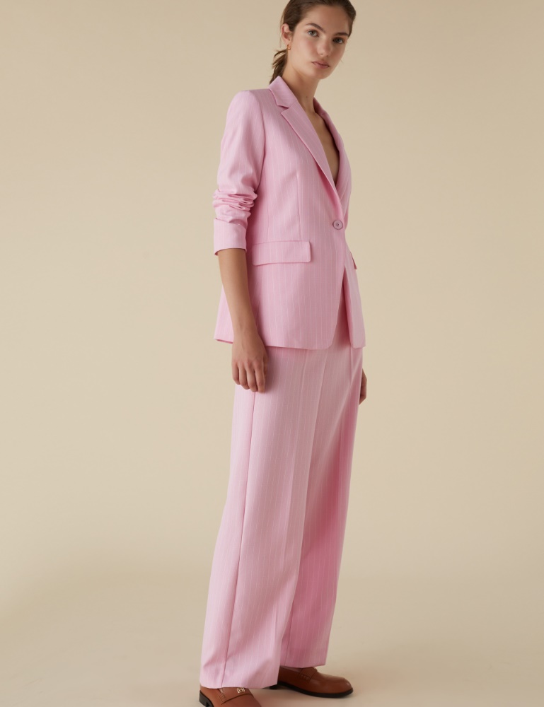 Pinstripe trousers - Pastel rose - Emme