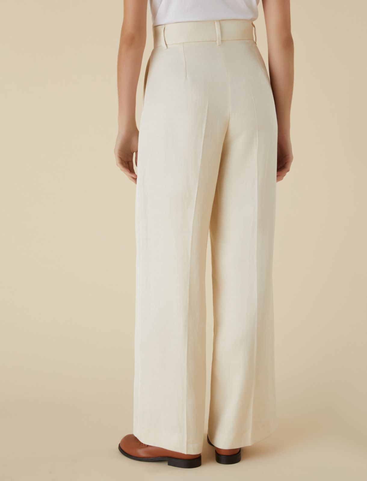 Under Wraps Petite Wide Leg Trousers in Cream – Oh Polly US