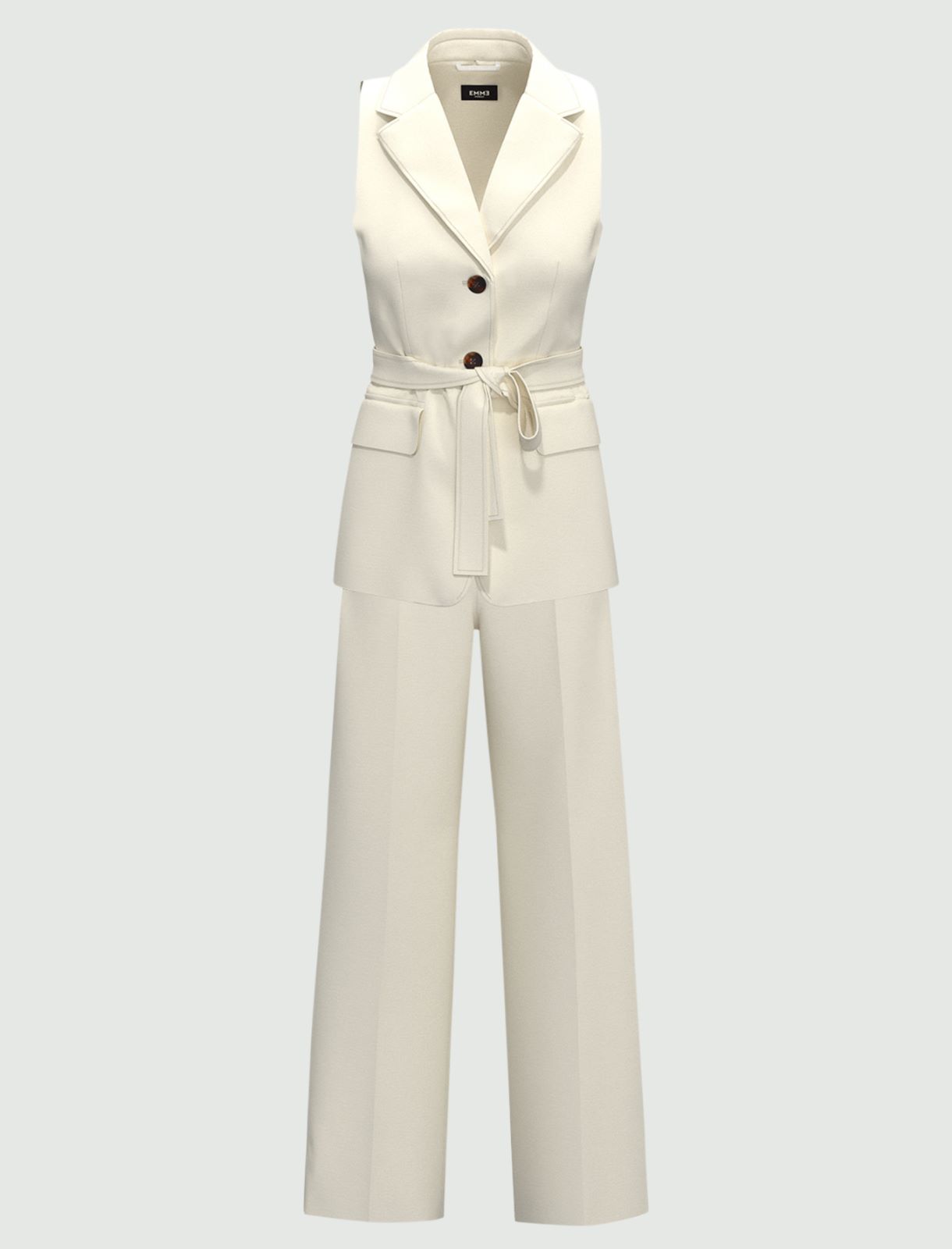 Gilet and trouser co-ord set - Cream - Emme - 2