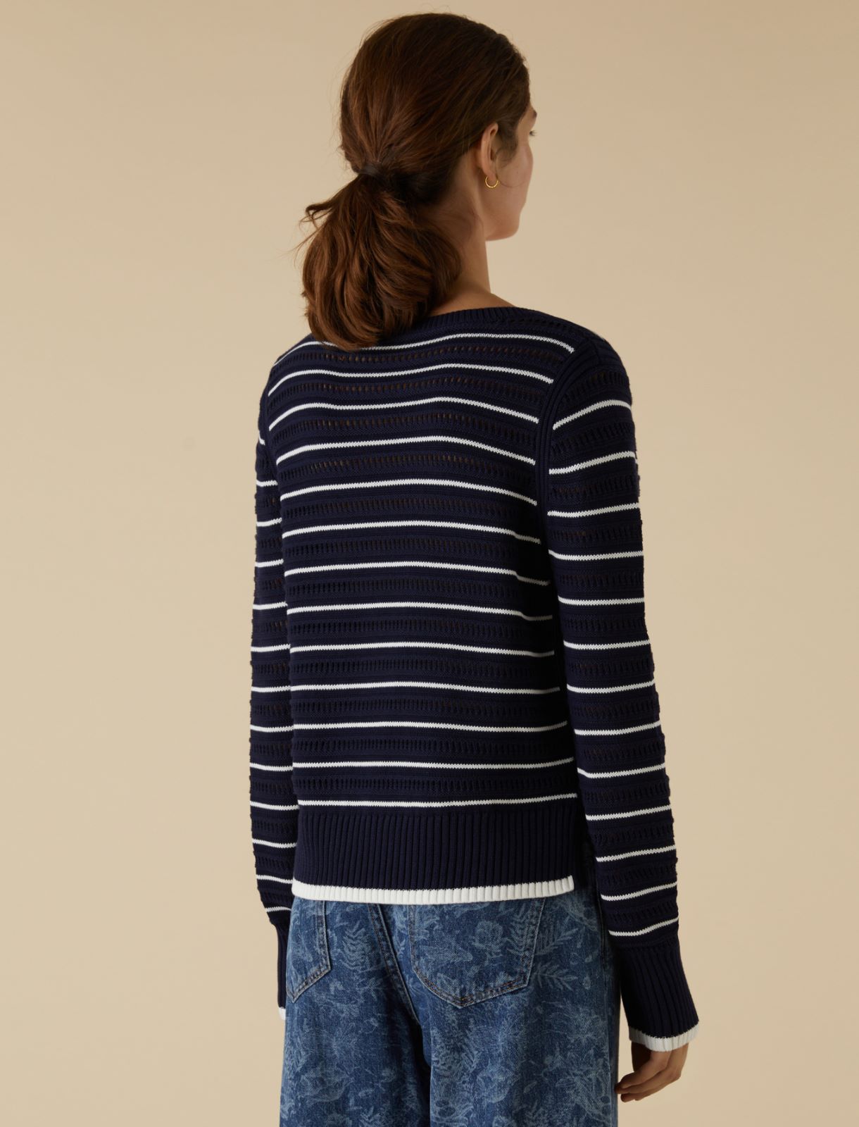Slit-detail sweater - Navy - Marella - 2