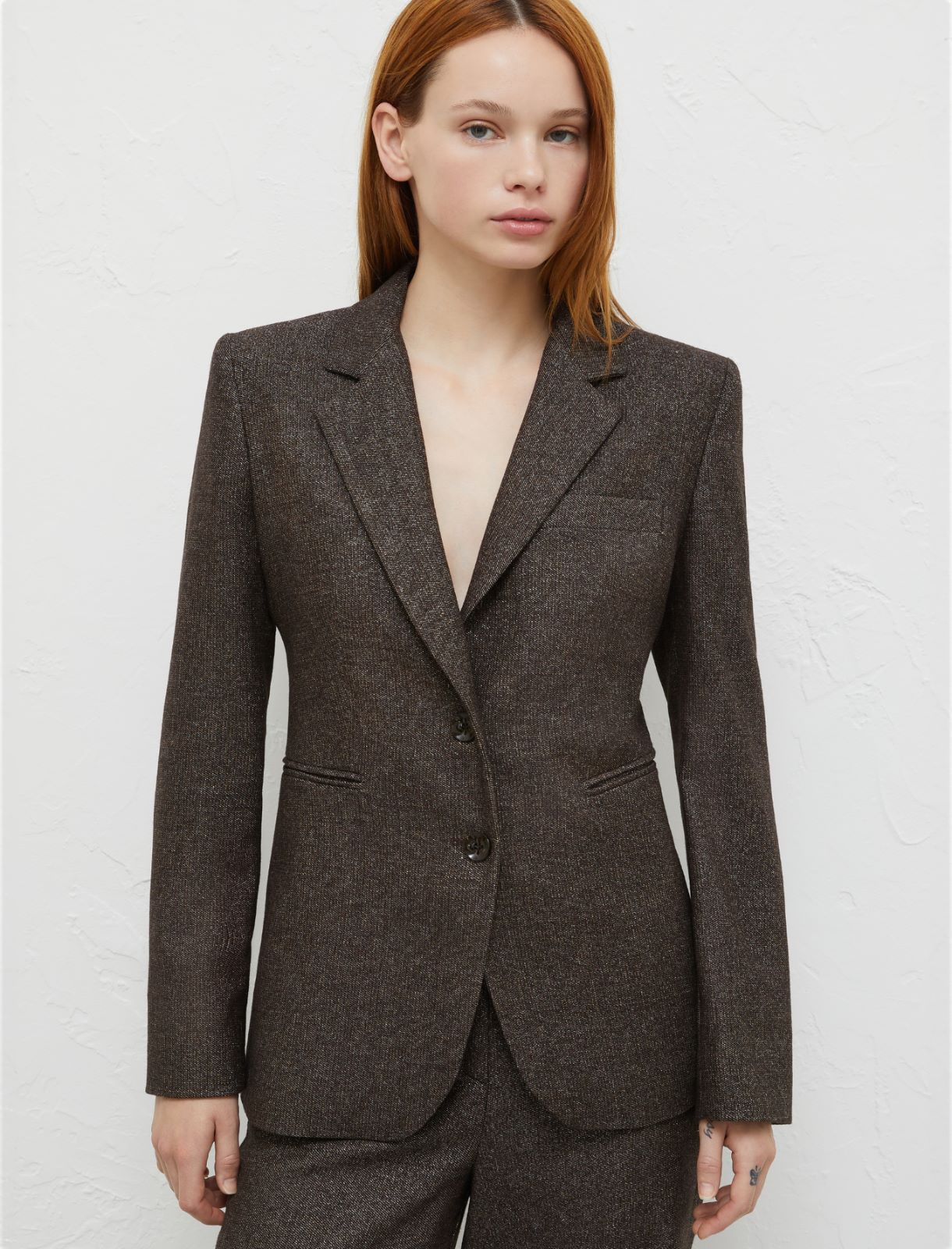 Lurex blazer - Brown - Marella - 4