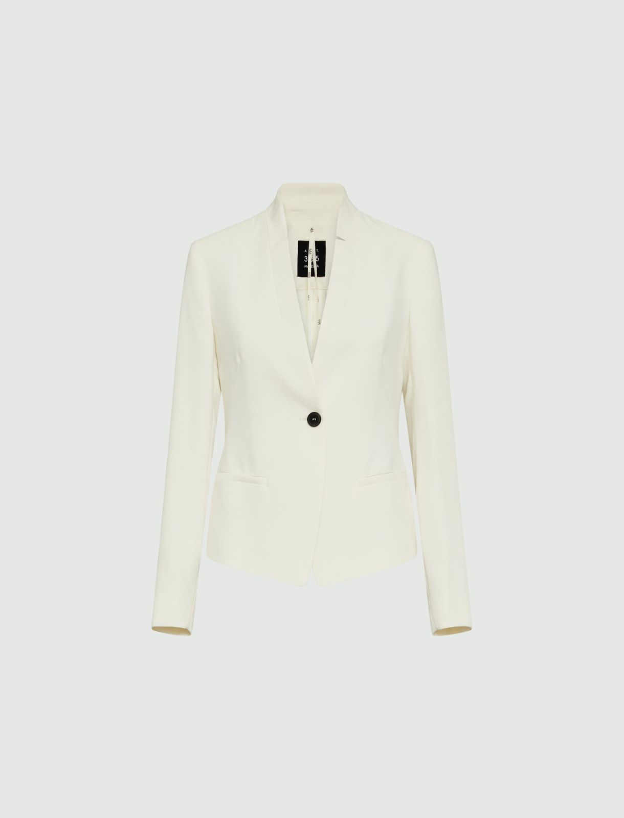 Blazer con collo in piedi - Bianco lana - Marella - 2