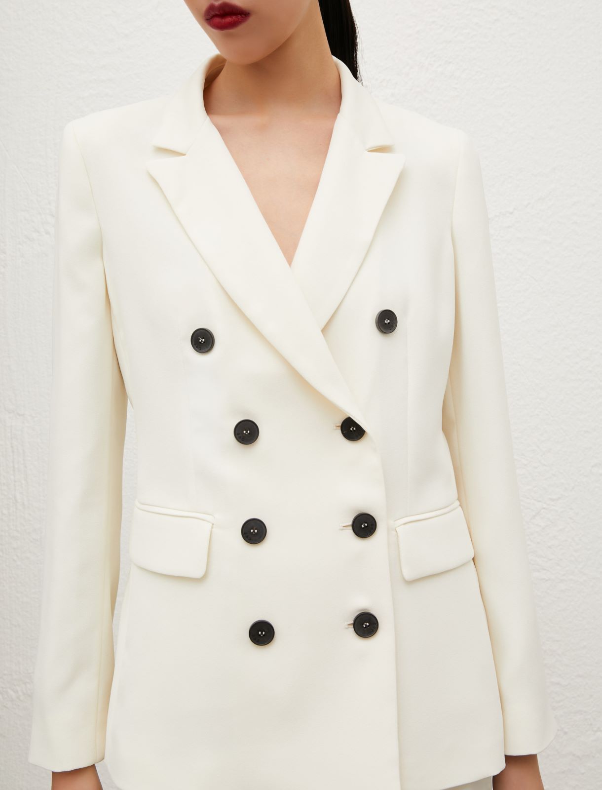 Double-breasted blazer - Wool white - Marella - 4