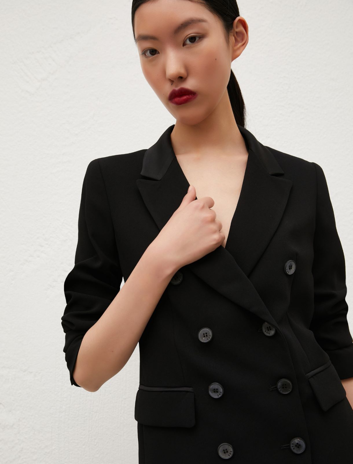 Blazer doppiopetto semi aderente - Nero - Marella - 4