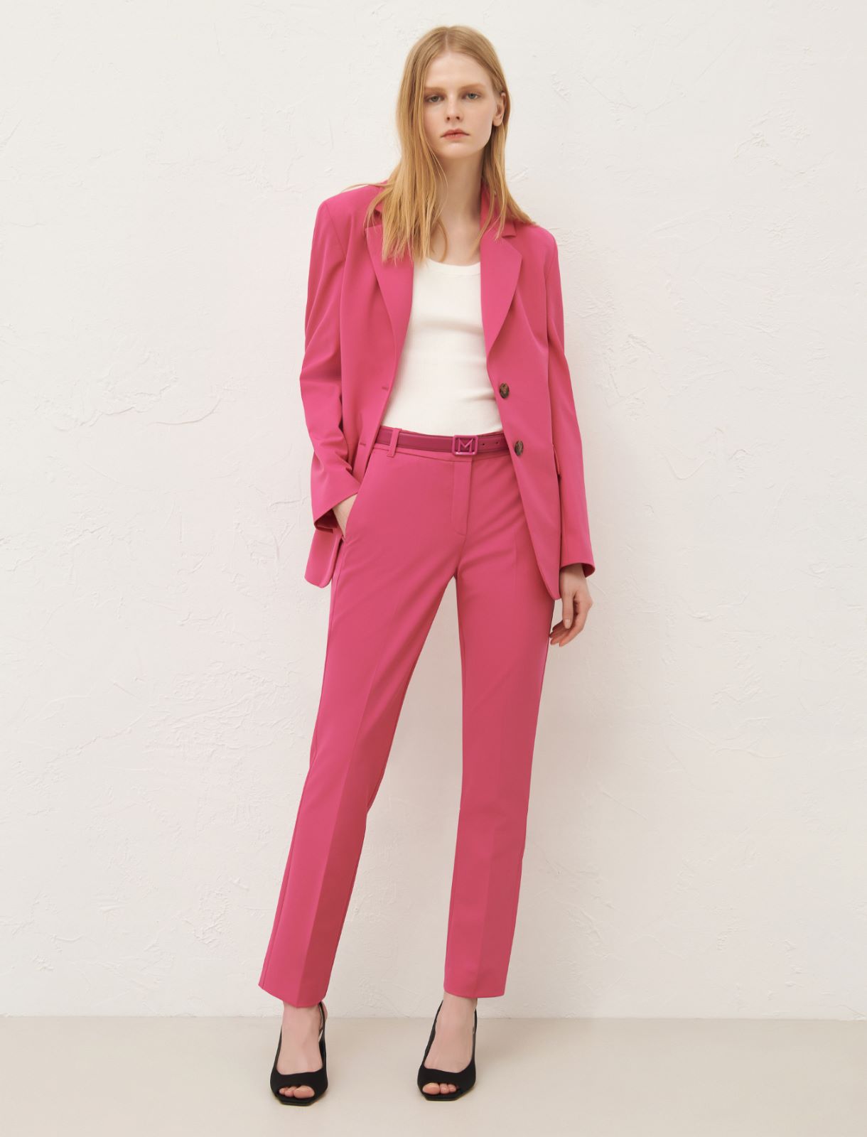 Blazer in tela stretch - Fuxia - Marella