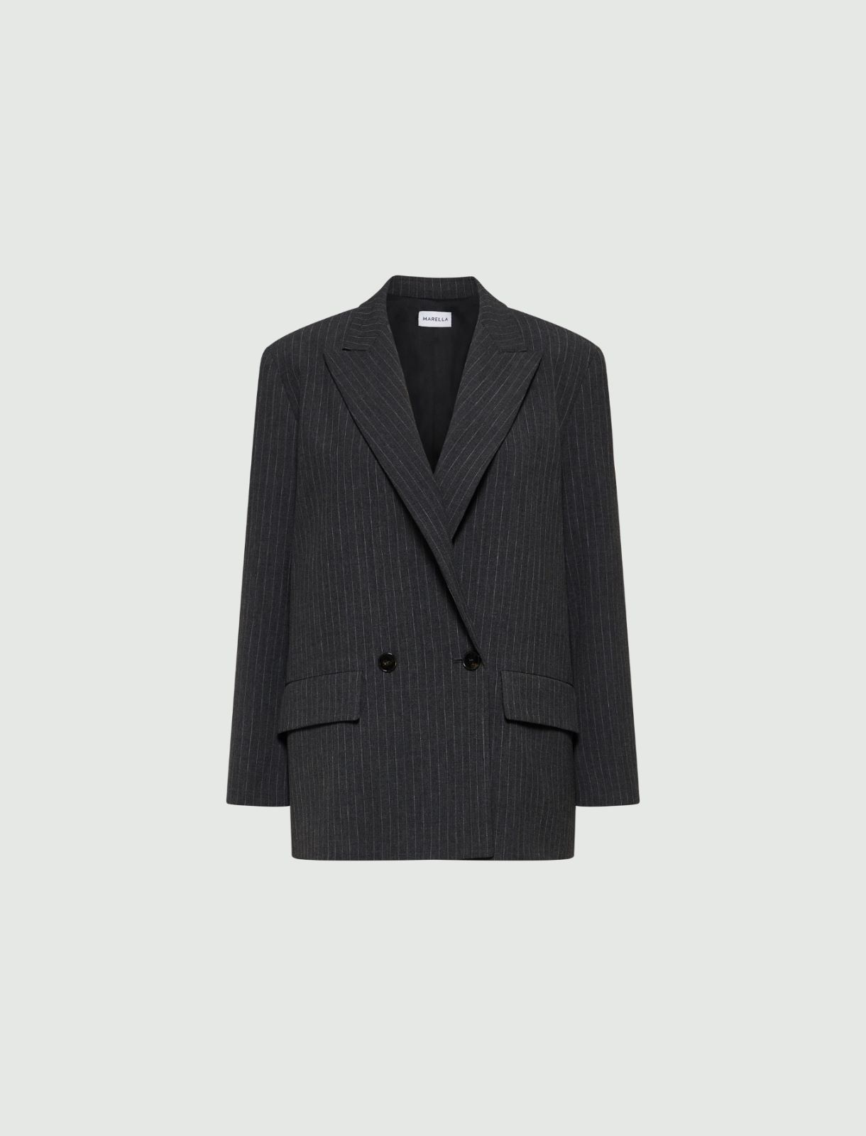 Blazer gessato - Grigio scuro - Marella - 2