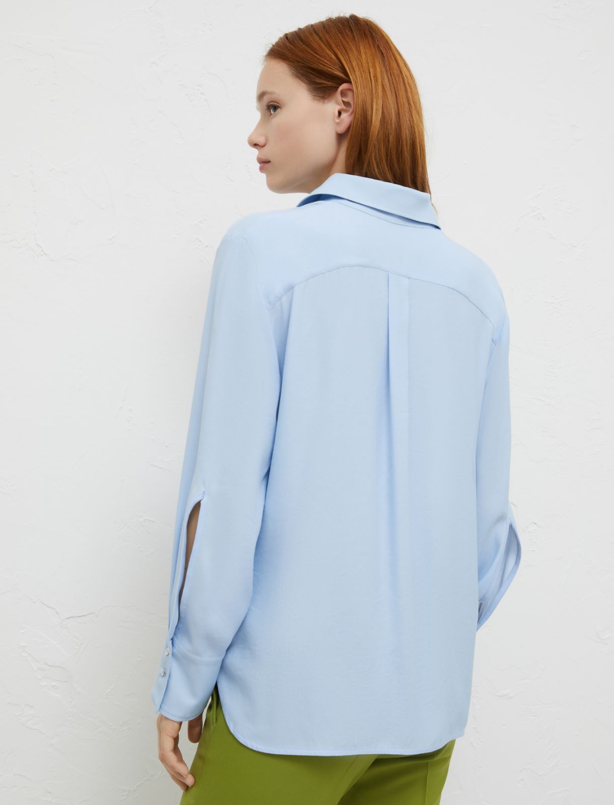 Modal-blend shirt - Light blue - Marella - 2