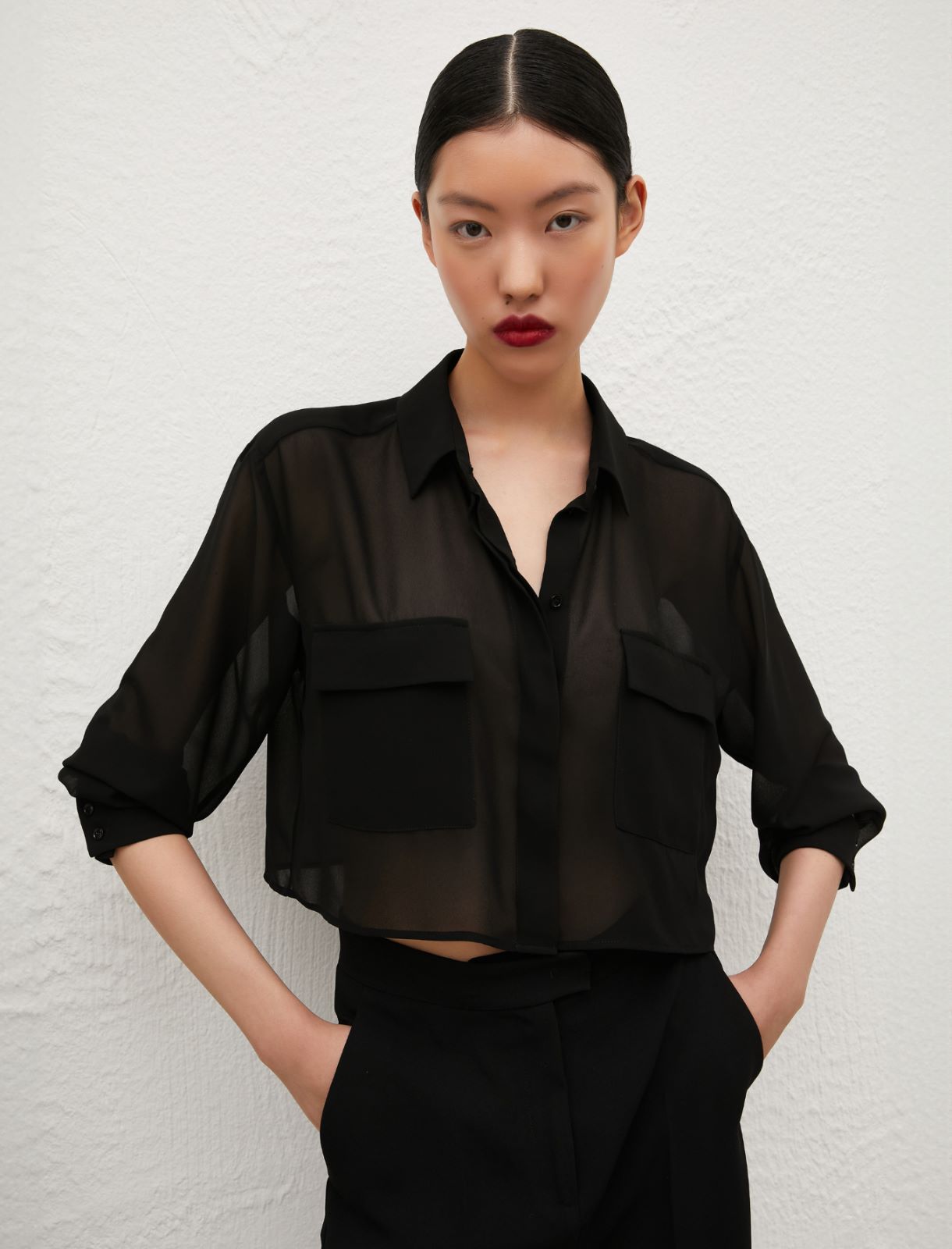 Camicia cropped - Nero - Marella - 4