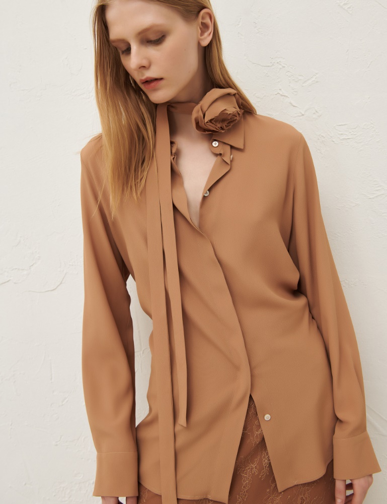 Silk-blend shirt - Camel - Marella