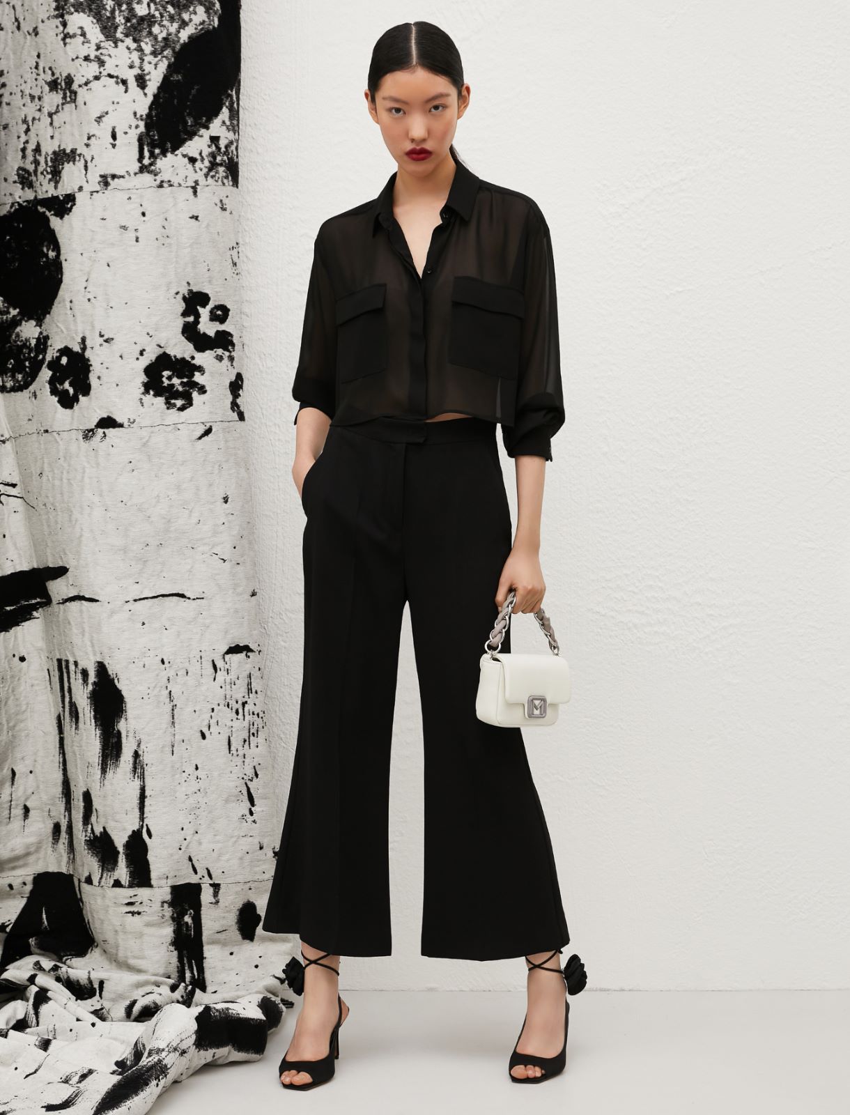 Flared trousers - Black - Marella - 2