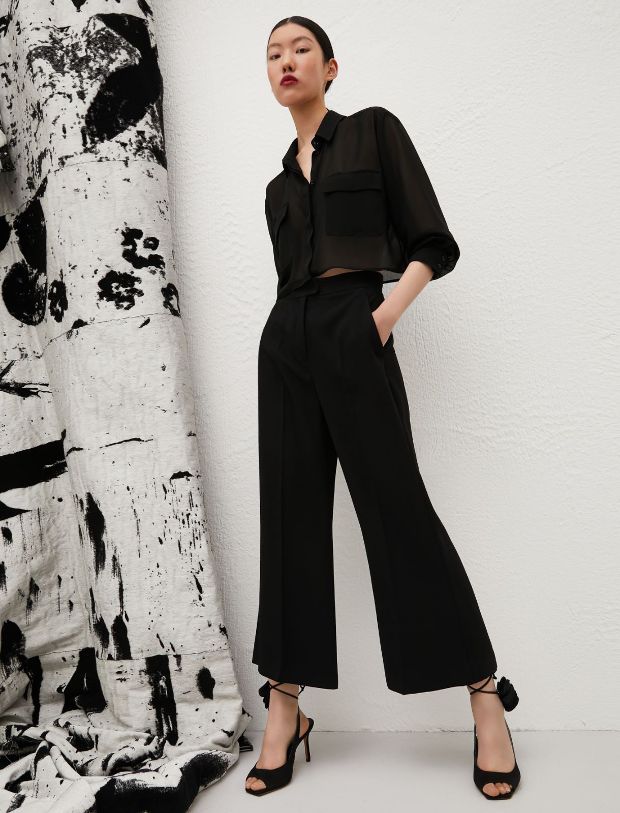 Flared trousers - Black - Marella - 4