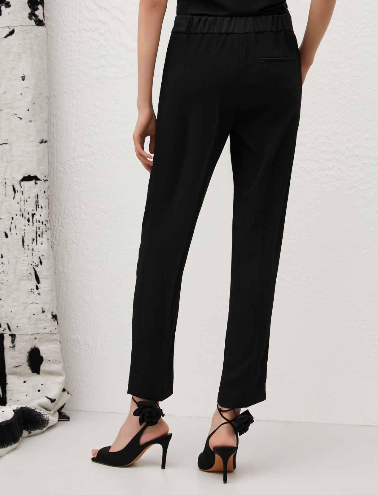 Crepe trousers - Black - Marella - 2