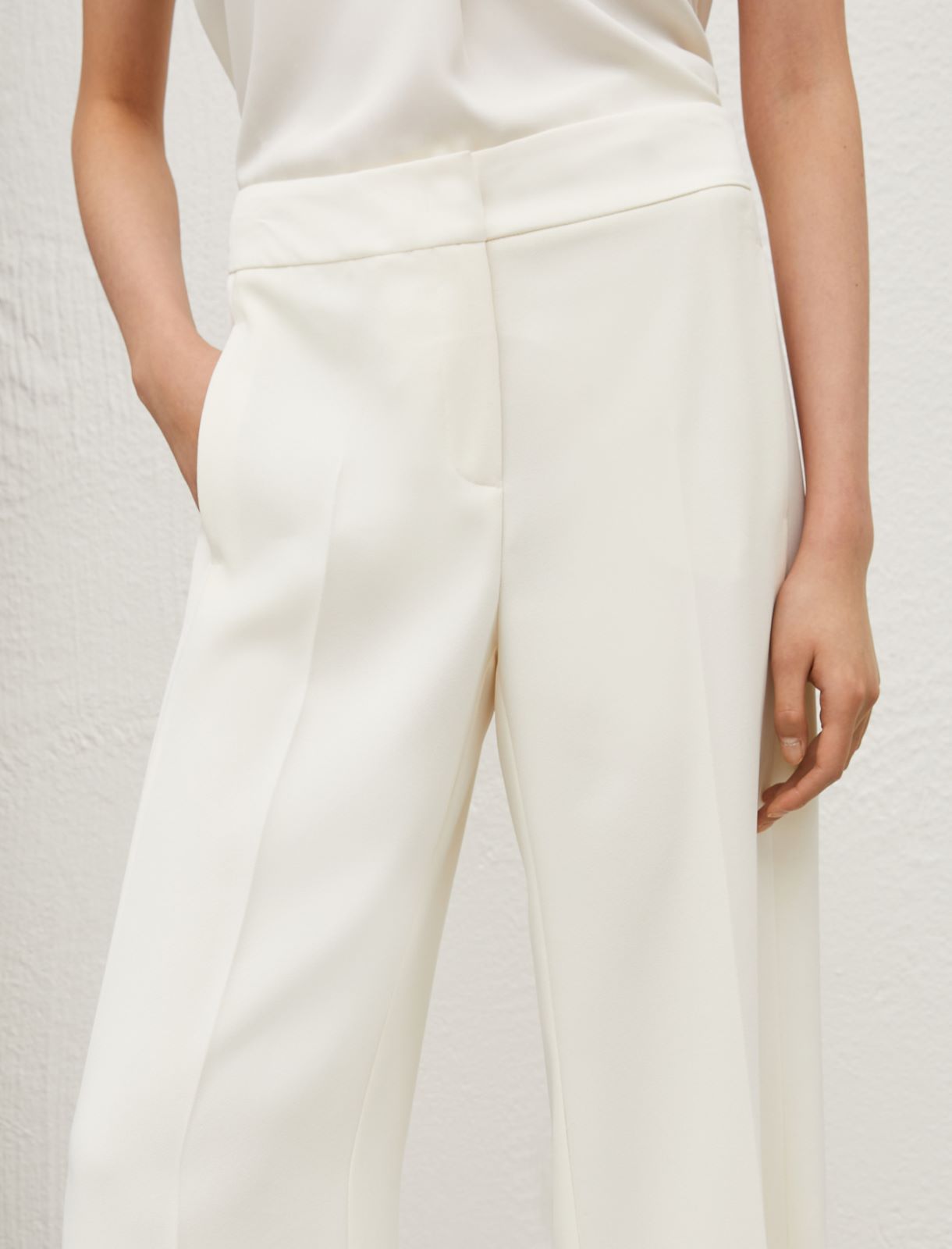 Cropped trousers - Wool white - Marella - 4