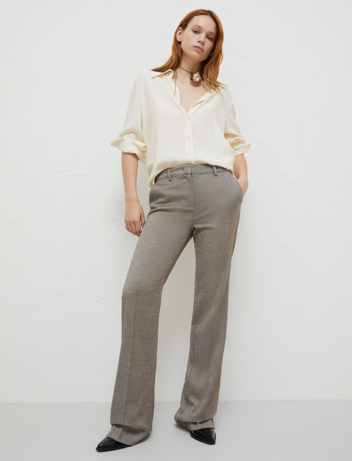 Pantaloni slim flare - Marrone - Marella - 3