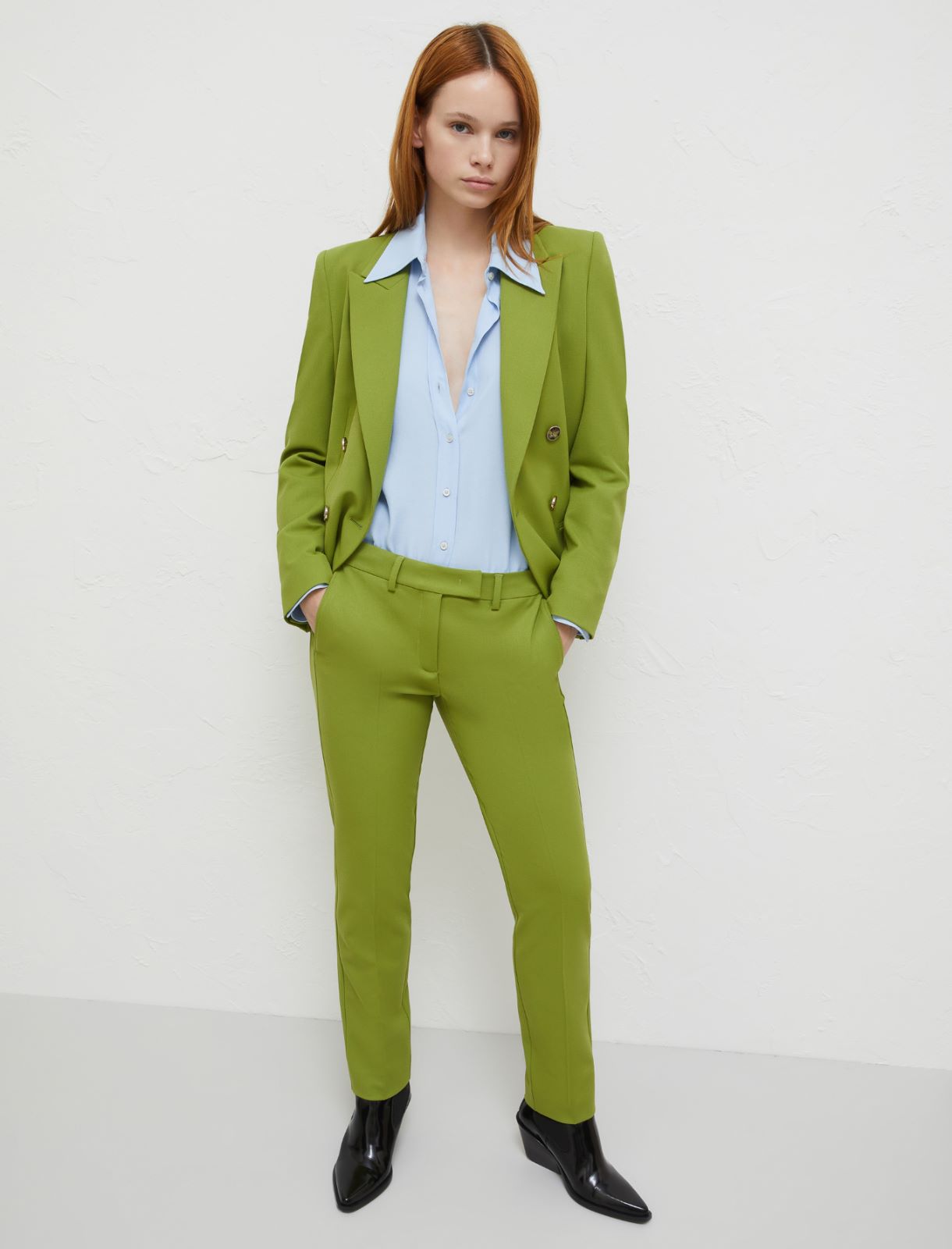 Cigarette trousers - Pistachio green - Marella - 3