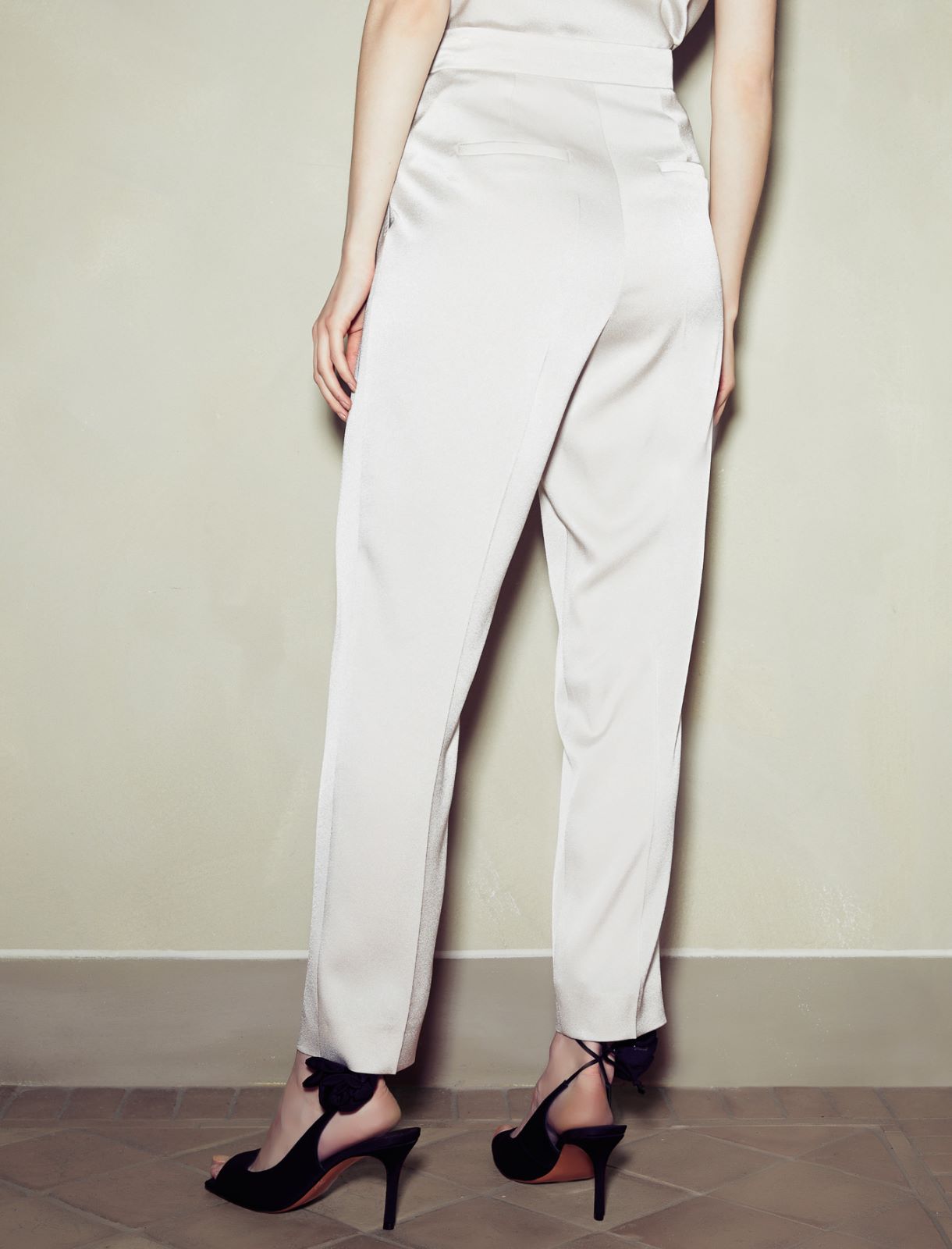 Pantaloni chino in satin - Stone - Marella - 2