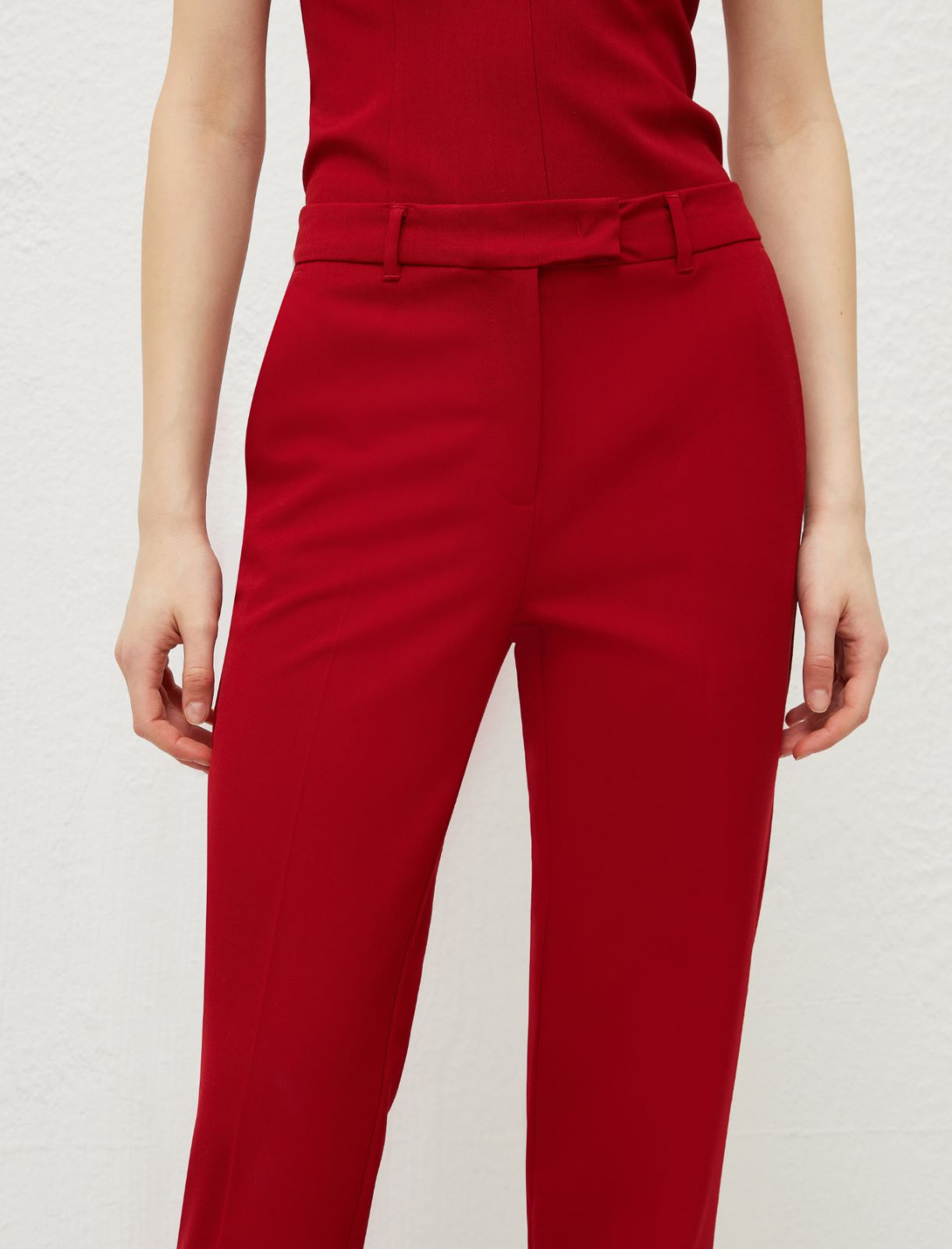 Pantaloni slim sartoriali - Rosso scuro - Marella - 4