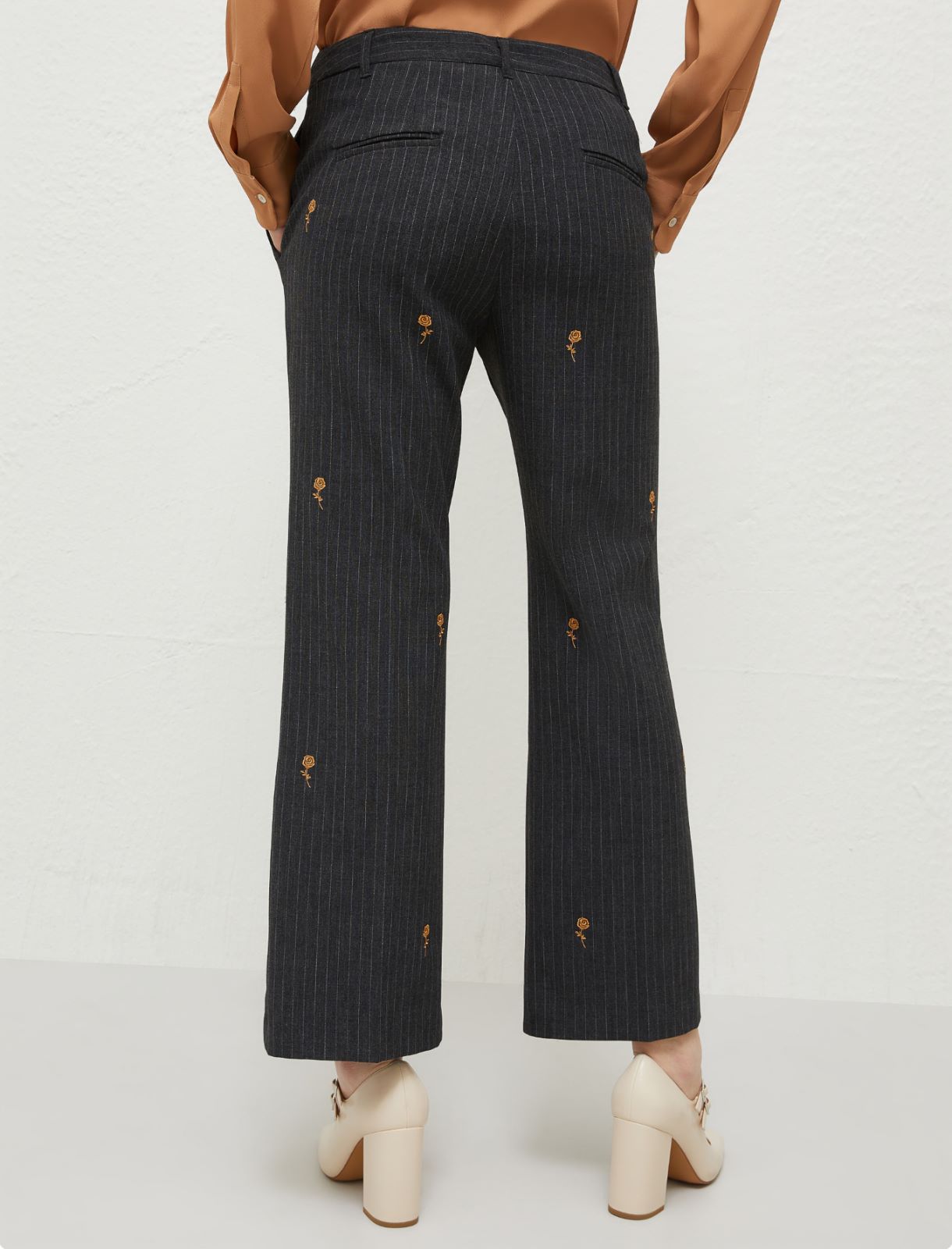 Embroidered flared trousers - Dark grey - Marella - 2