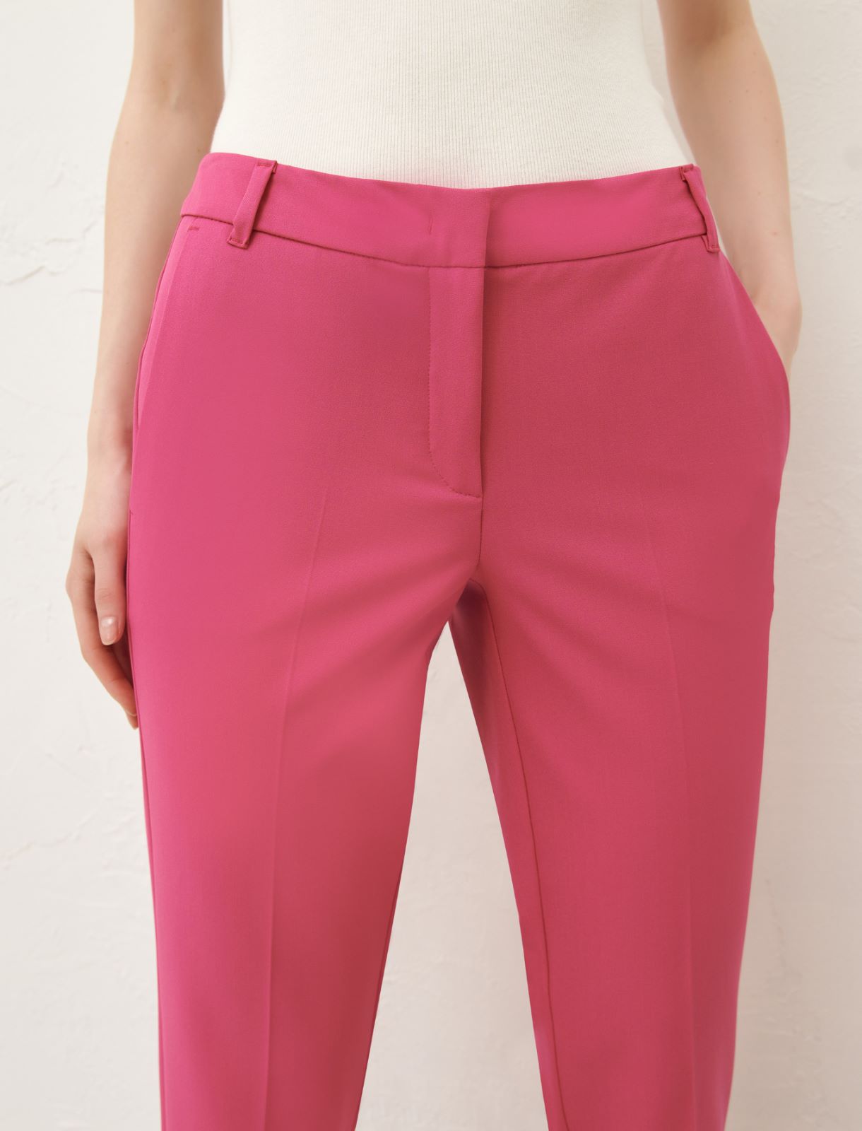 Canvas chino trousers - Fuchsia - Marella - 4