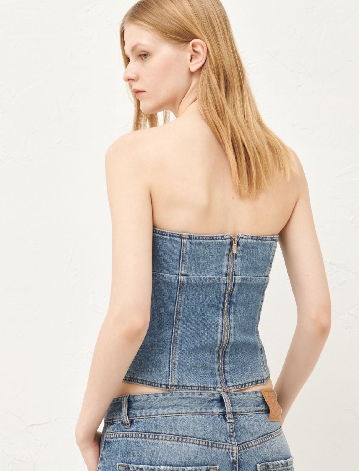 Bustier in denim - Blue jeans - Marella - 2