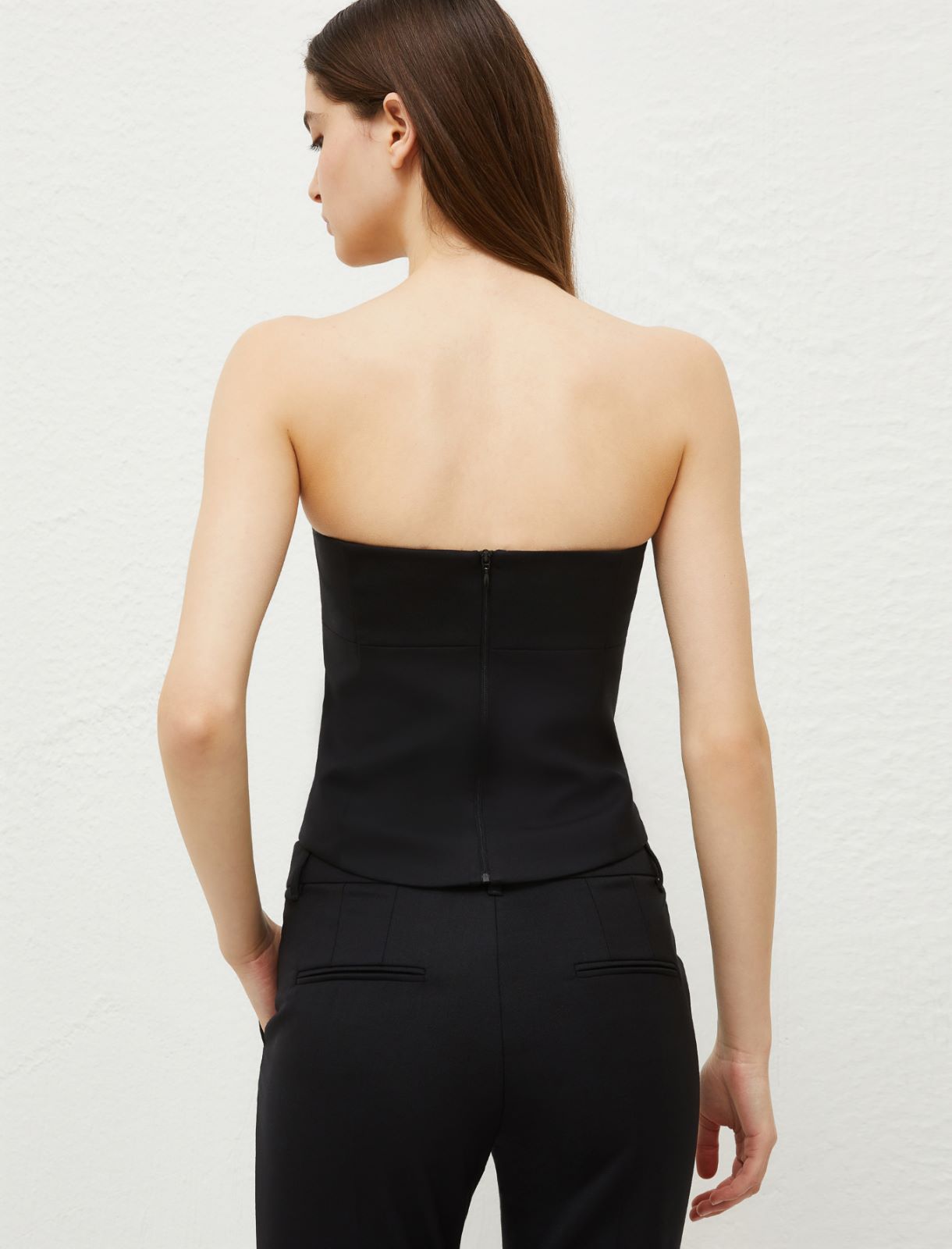 Gabardine corset - Black - Marella - 2