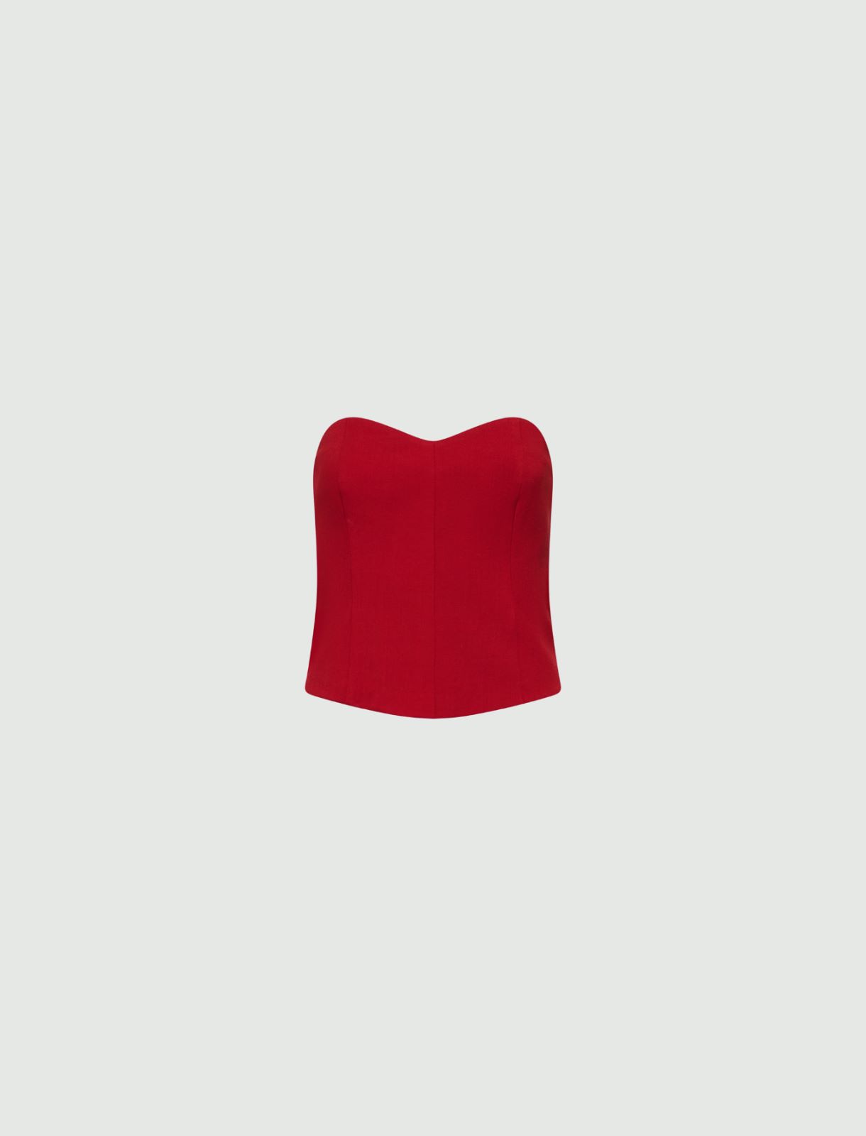 Bustier aderente in gabardina - Rosso scuro - Marella - 2