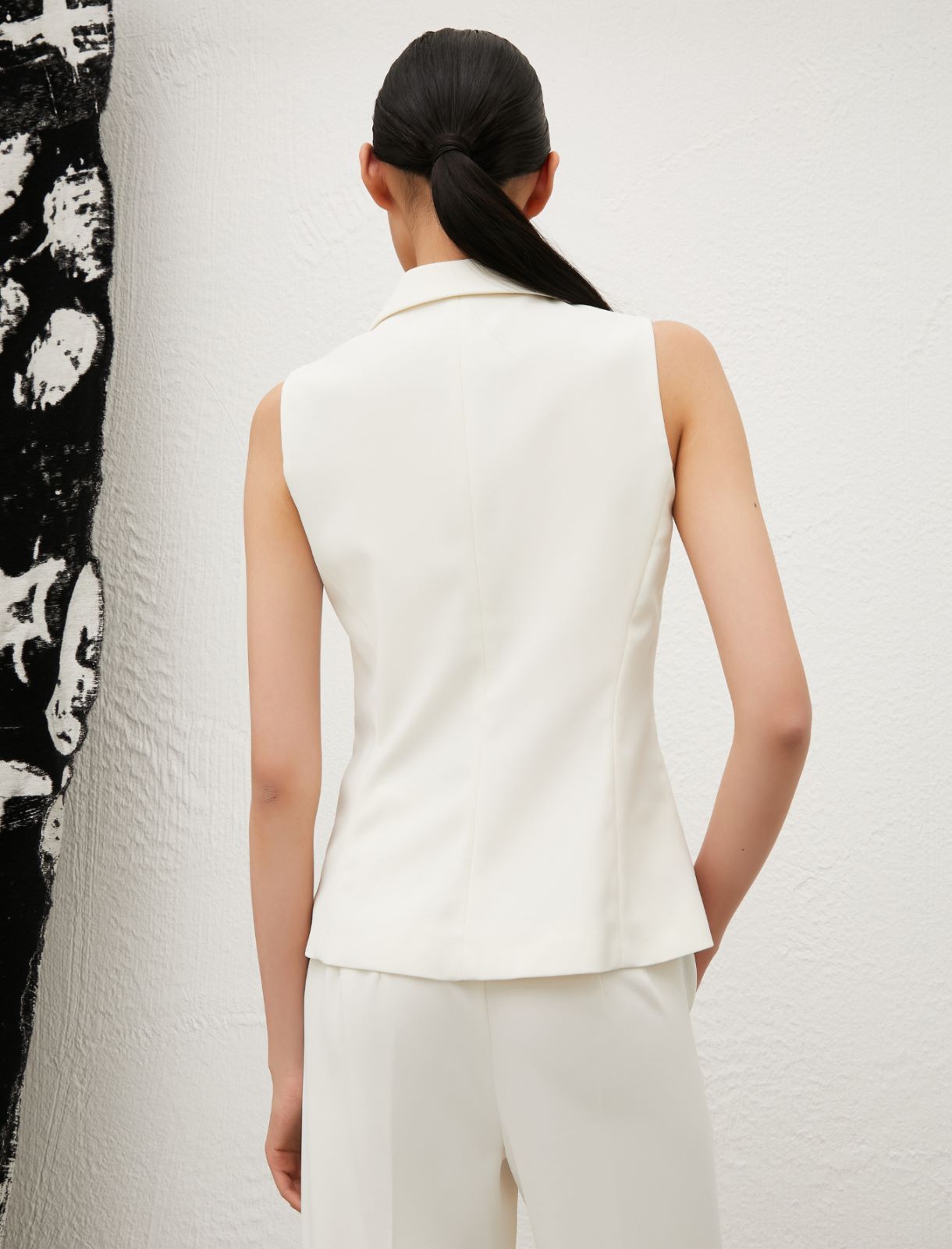 Double-breasted gilet - Wool white - Marella - 2