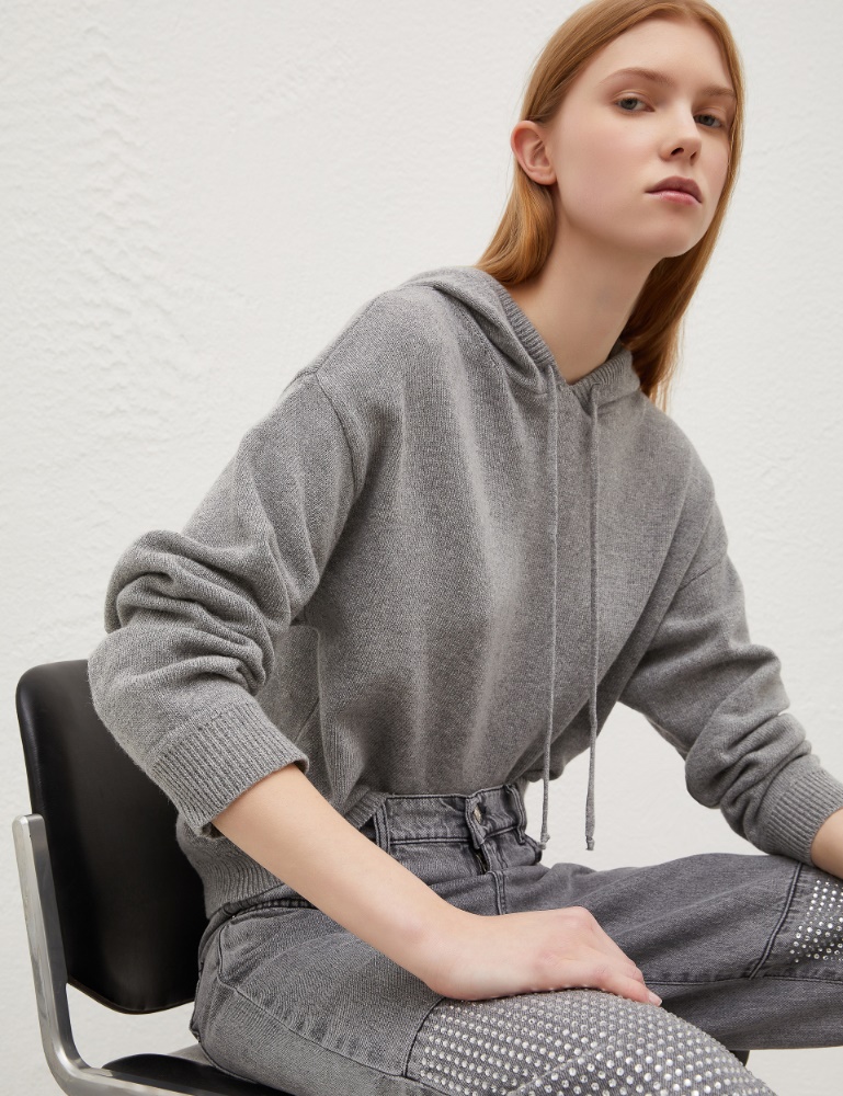 Knitted sweatshirt - Melange light grey - Marella