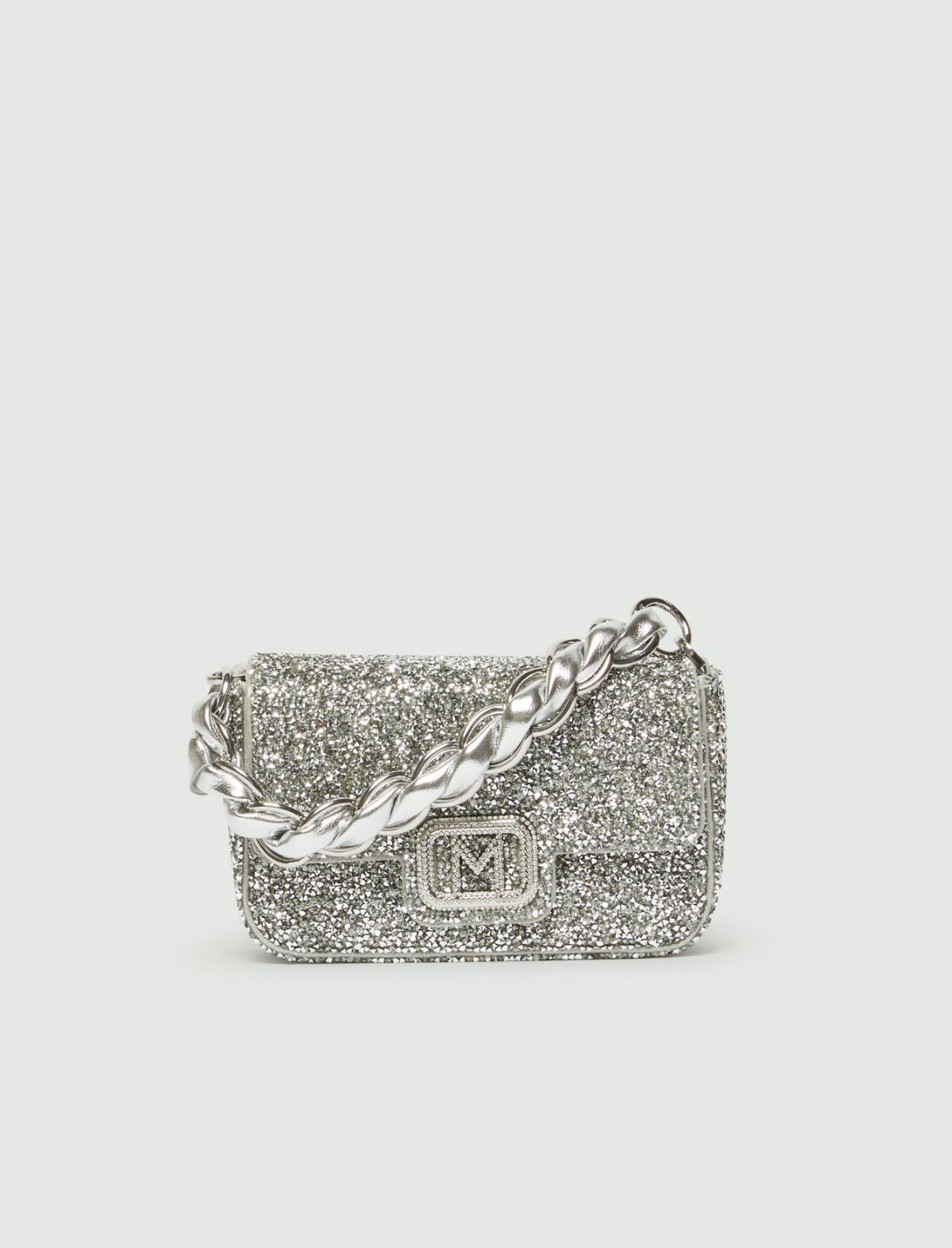 Minibag con logo e strass - Argento - Marella - 2