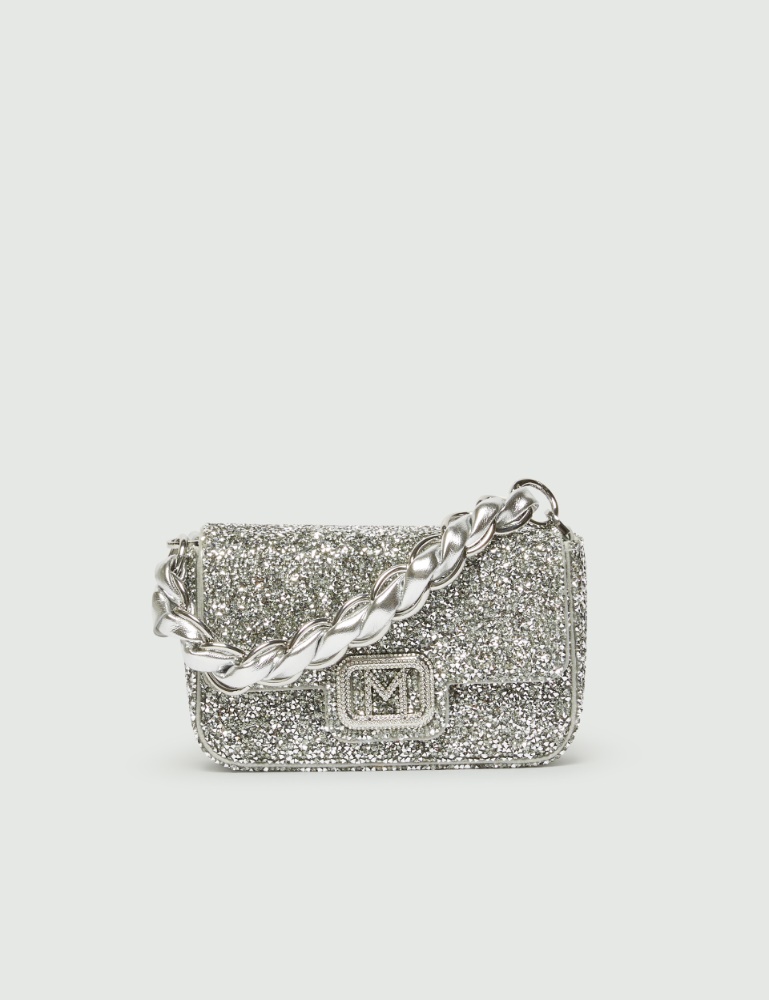 Minibag con logo e strass - Argento - Marella