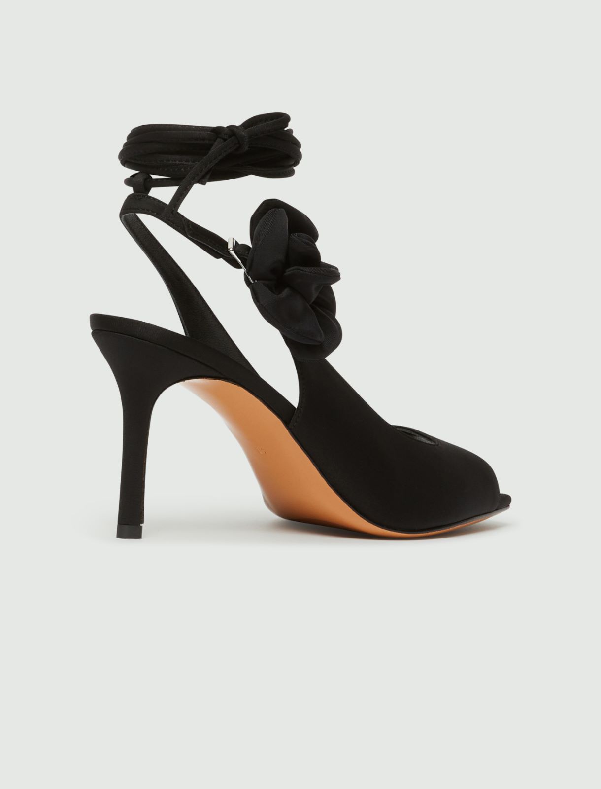 Ankle-tie slingbacks - Black - Marella - 3