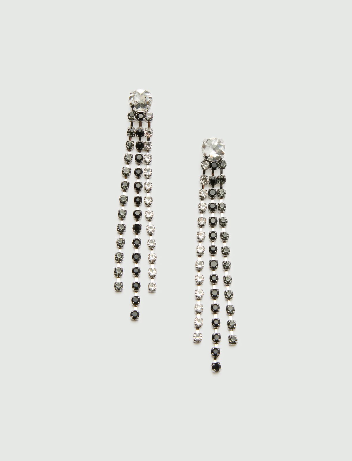 Long rhinestone earrings - Black - Marella