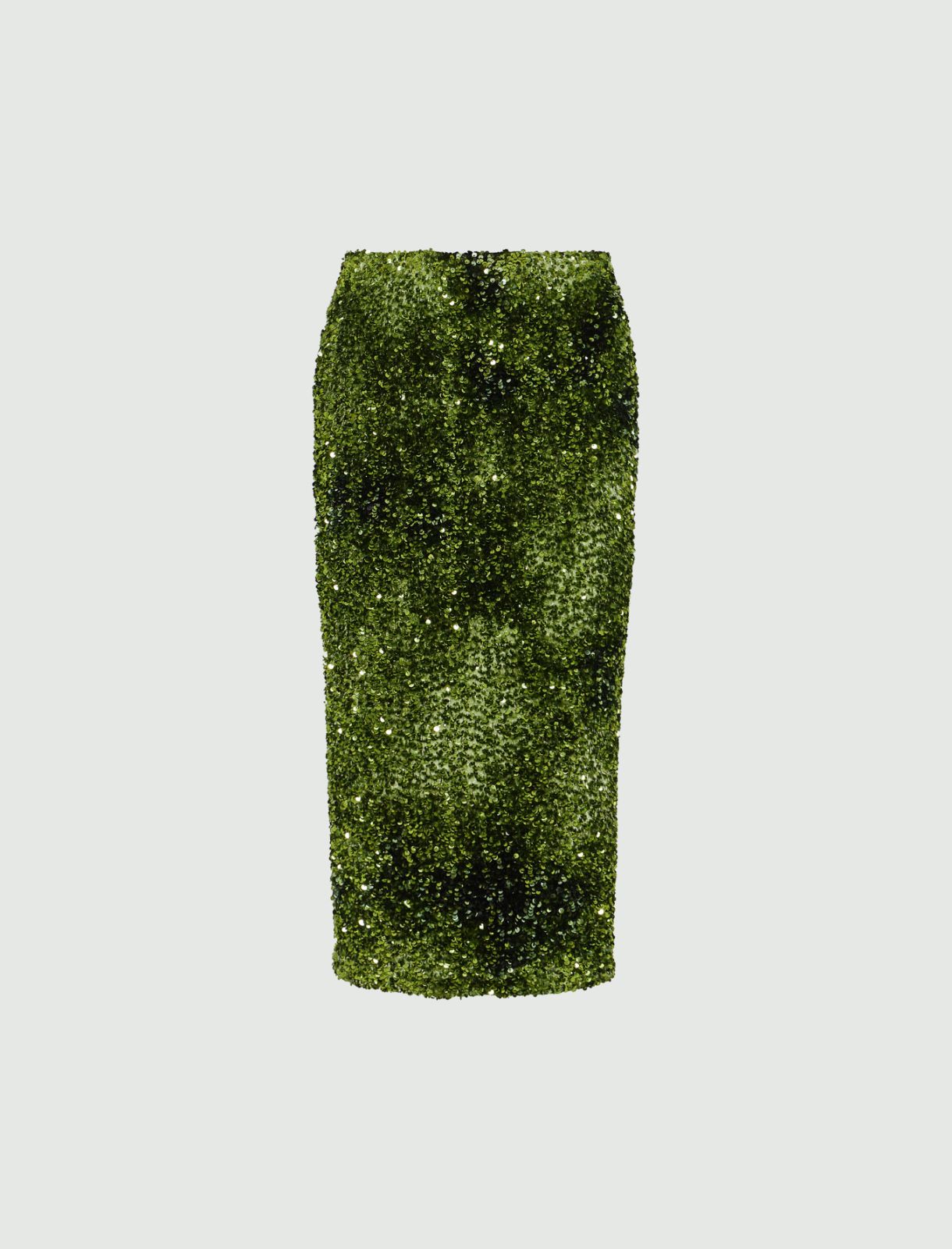 Chenille and sequin skirt - Green - Marella - 5