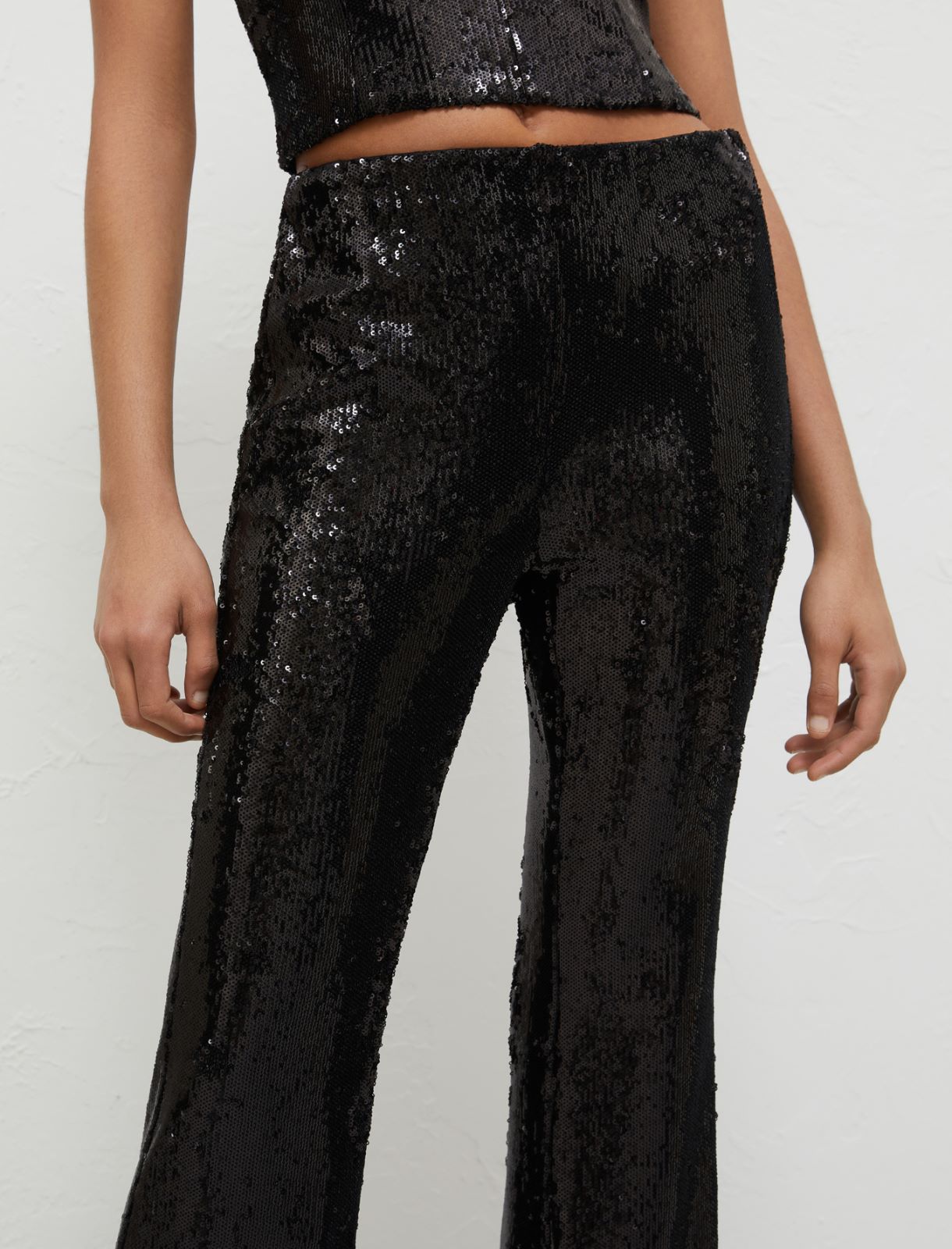 Sequin trousers - Black - Marella - 4