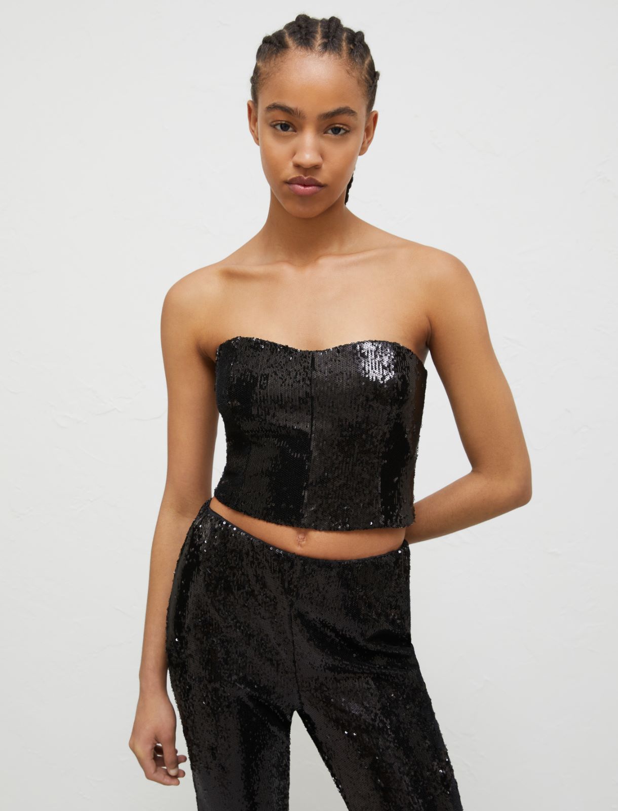 Sequin corset - Black - Marella - 3