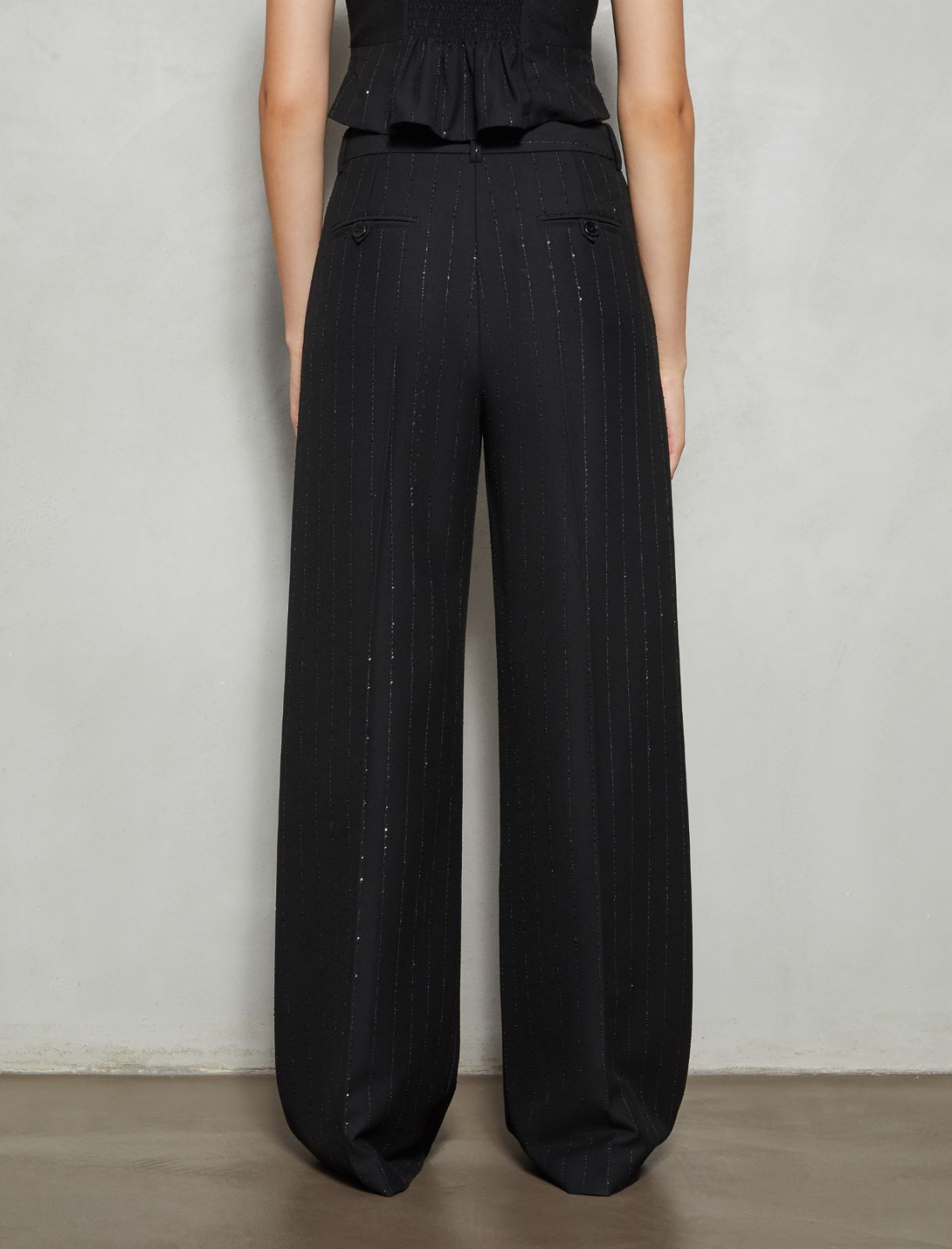 Tailored wide-leg trousers - Black - Marella - 2