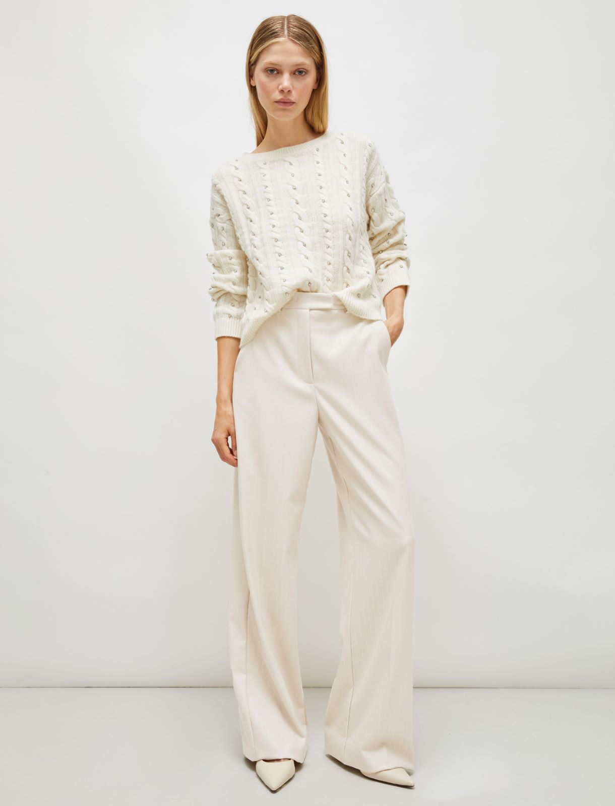 Wide-leg trousers - Cream - Marella