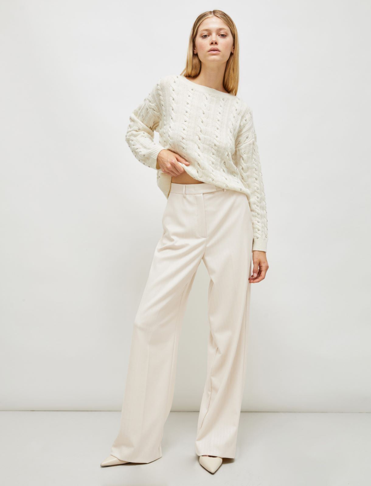 Wide-leg trousers - Cream - Marella - 3