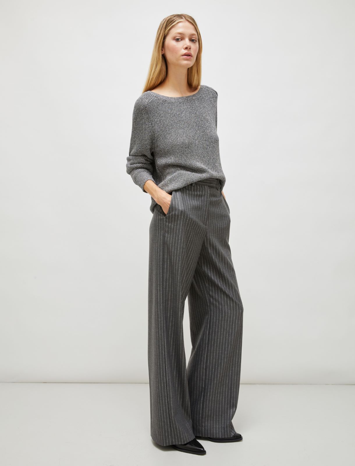 Wide-leg trousers - Slate grey - Marella - 4