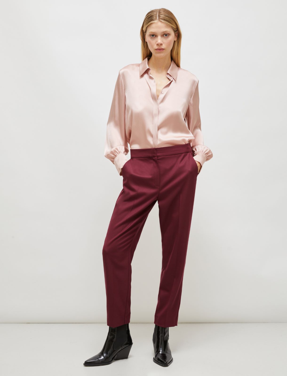 Pantalone a sigaretta - Bordeaux - Marella