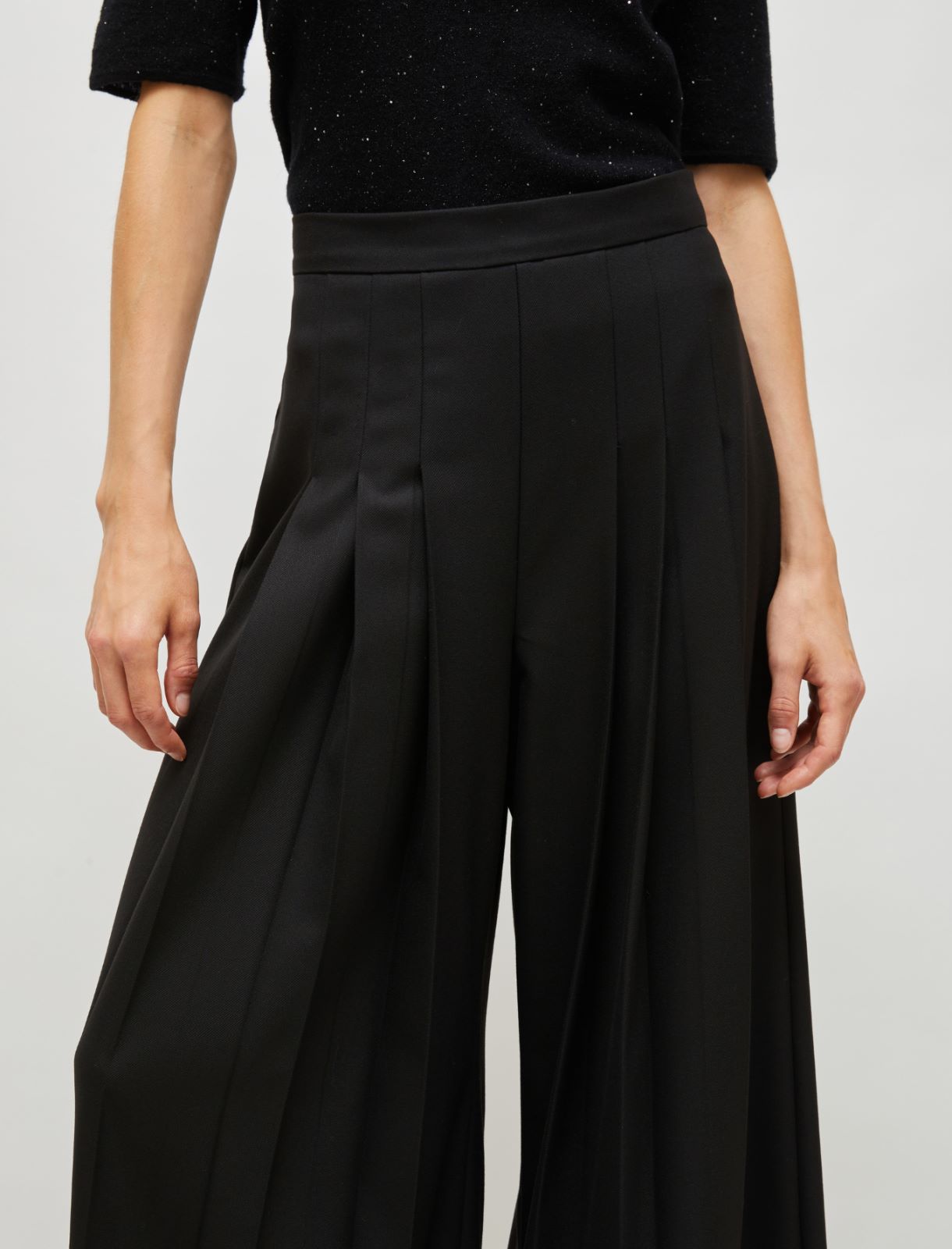 Wide trousers - Black - Marella - 4